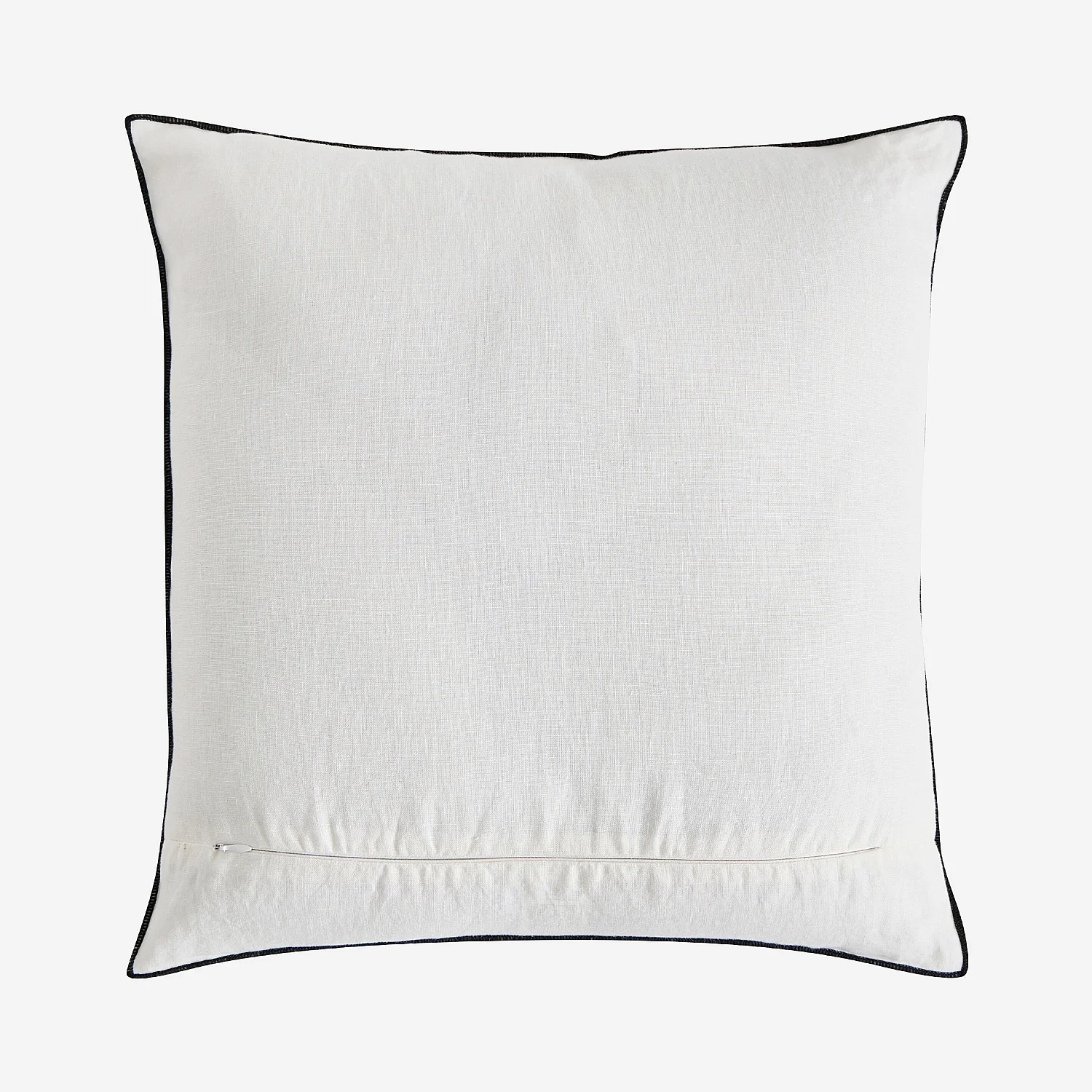 Coussin en lin à bourdon noir - 45 x 45 cm - Blanc - 8