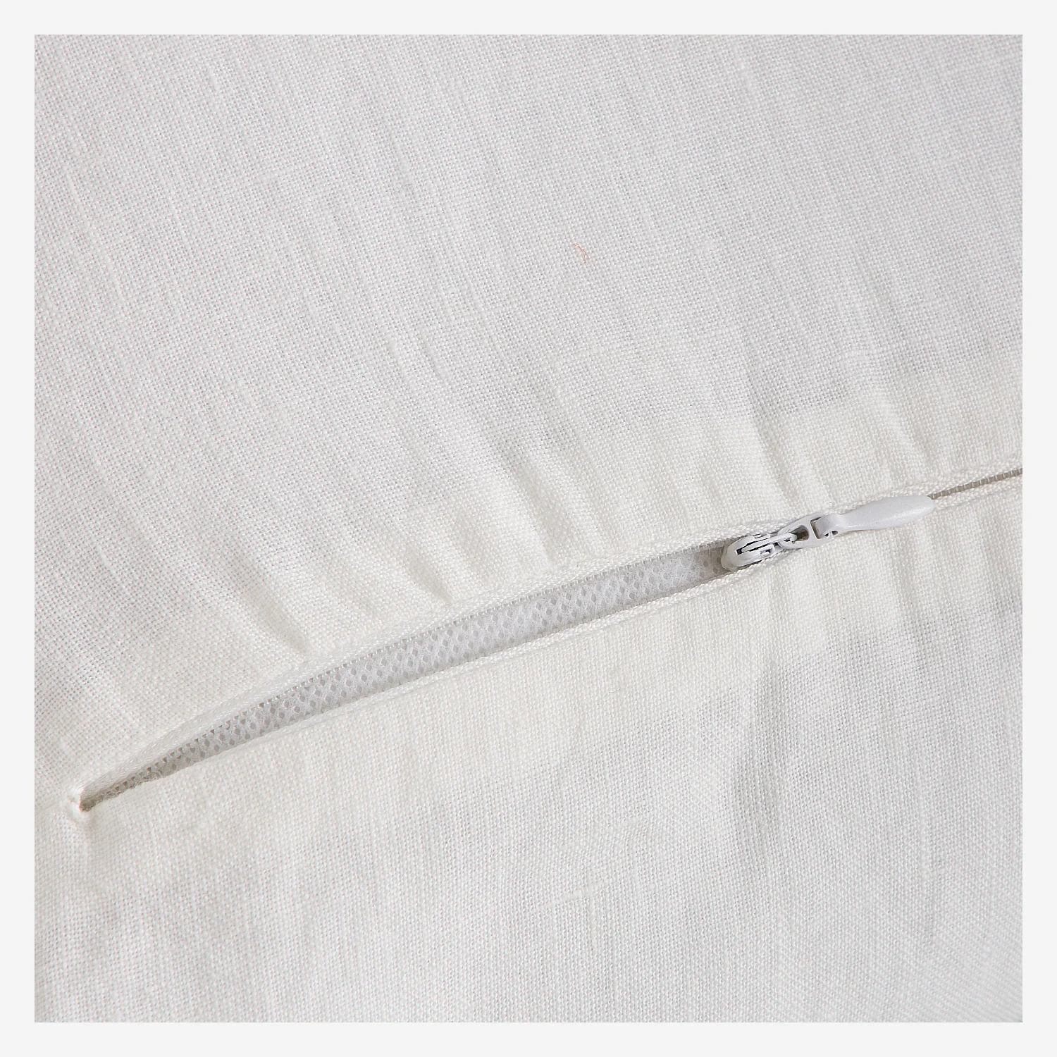 Coussin en lin à bourdon noir - 45 x 45 cm - Blanc - 5