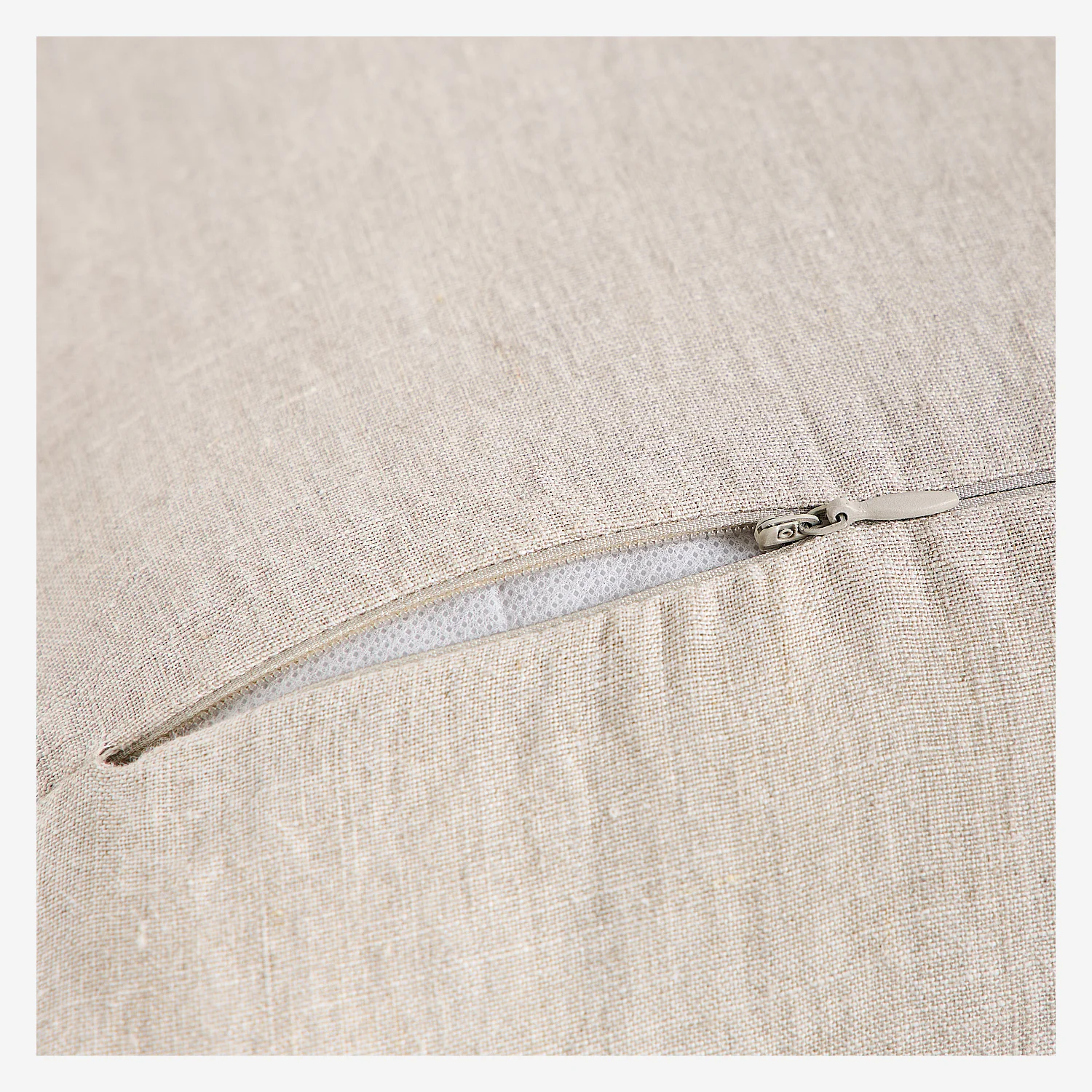 Coussin en lin à bourdon noir - 45 x 45 cm - Naturel - 5