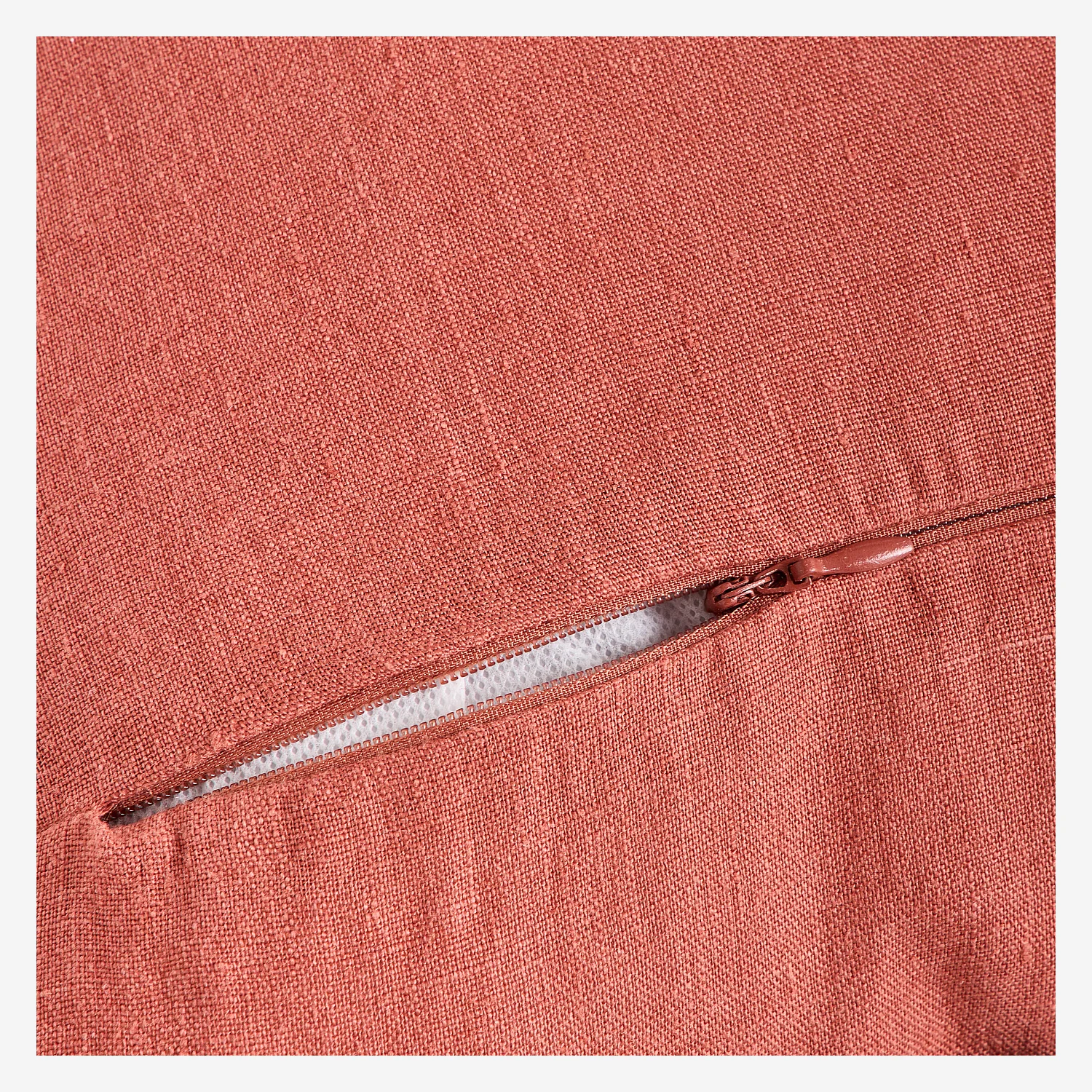 Coussin en lin à bourdon noir - 45 x 45 cm - Terracotta - 5