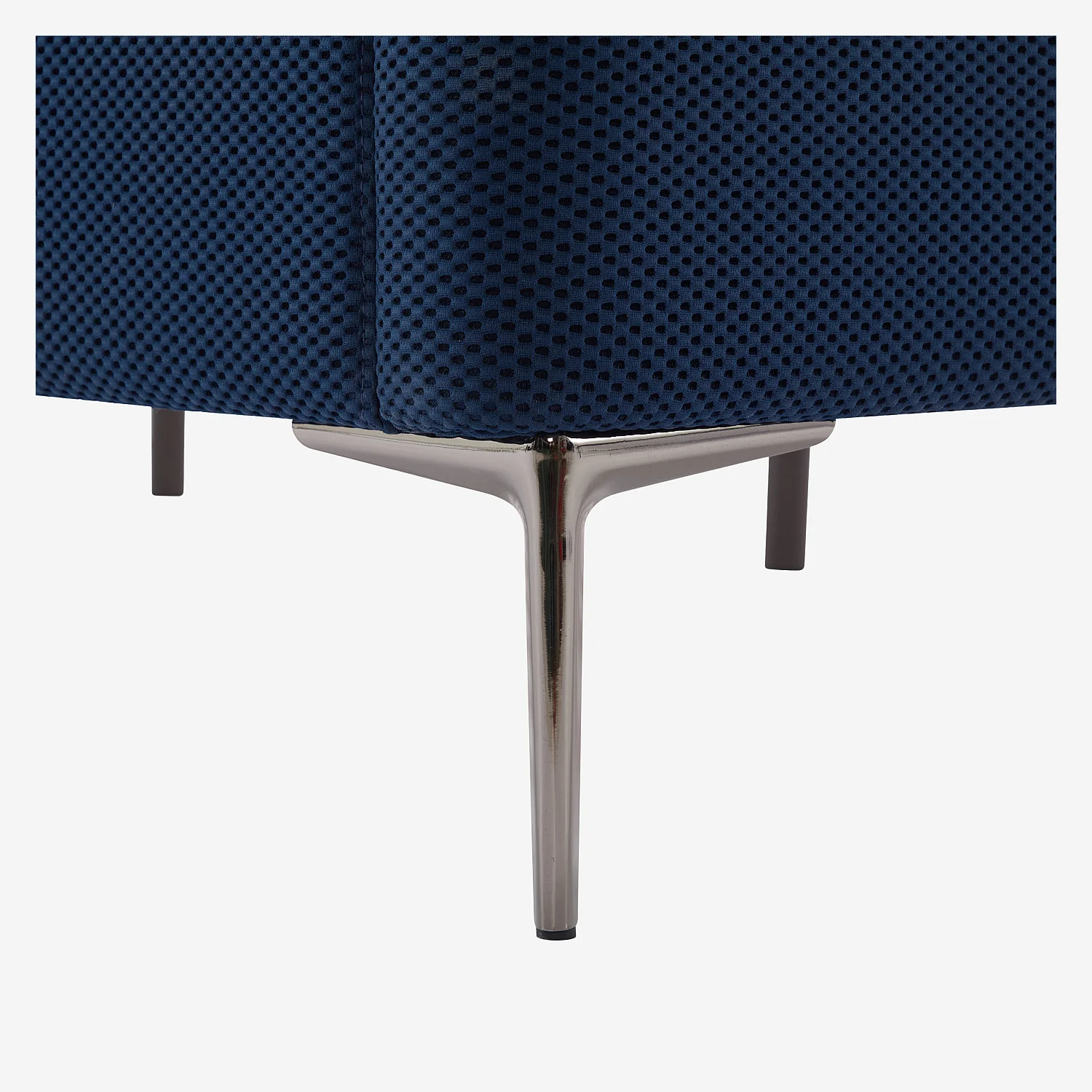 Ensemble lit 160 x 200 cm en tissu 3D et matelas Hybride Excellence - Bleu marine - 10