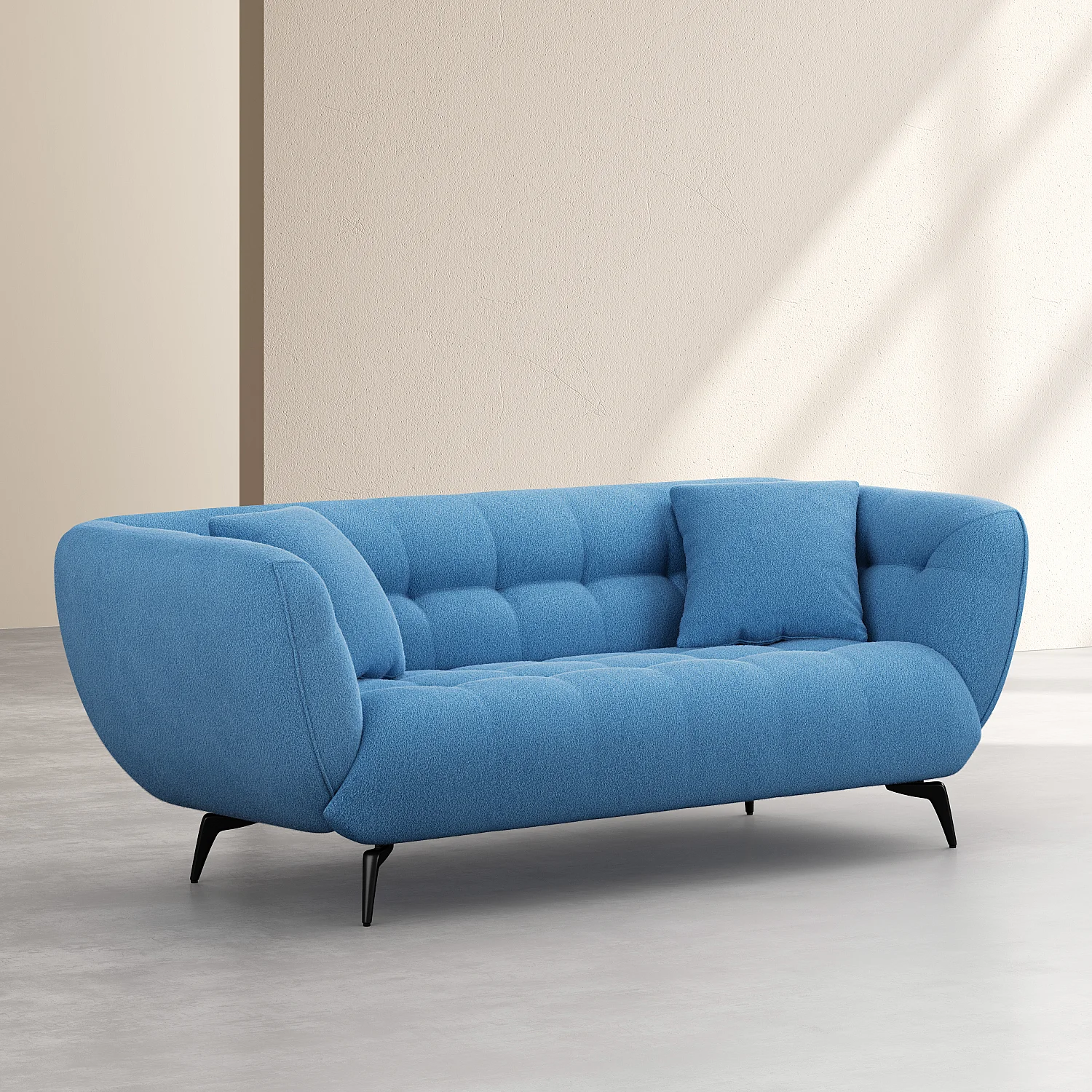 Divano 3 posti in tessuto - Blu - 1