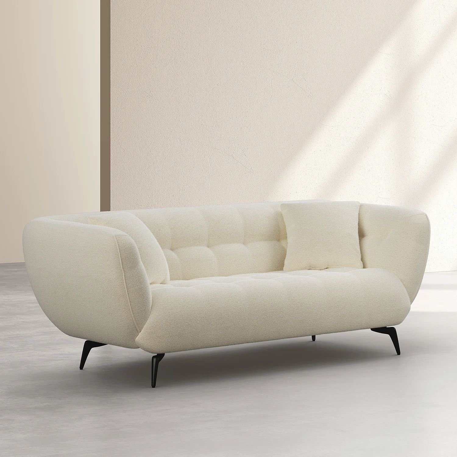 Divano 3 posti in tessuto - Ecru - 1