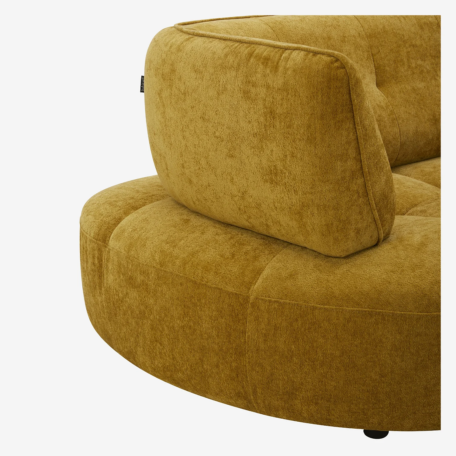 Canapé 4 places capitonné en tissu avec dossier avance-recule - Miel - 5