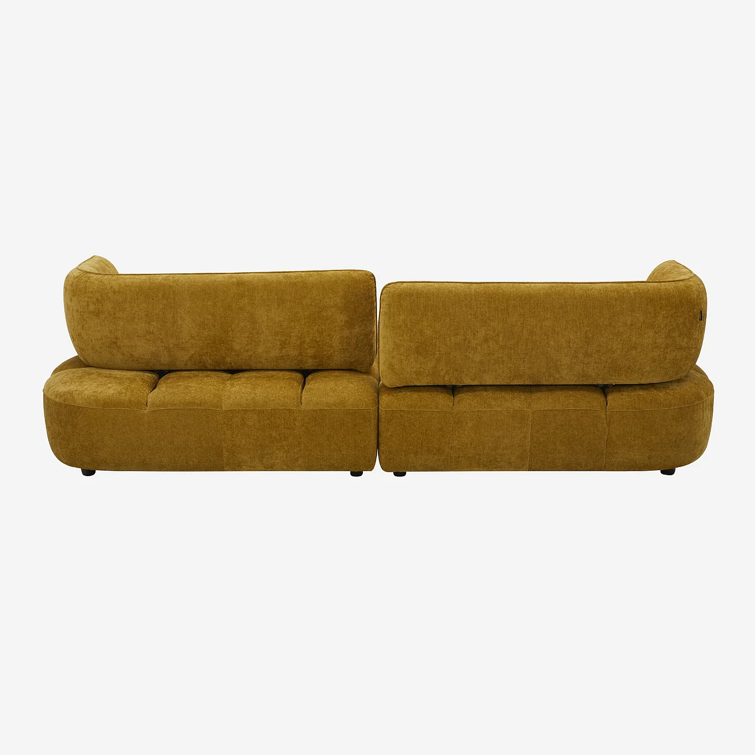 Canapé 4 places capitonné en tissu avec dossier avance-recule - Miel - 9