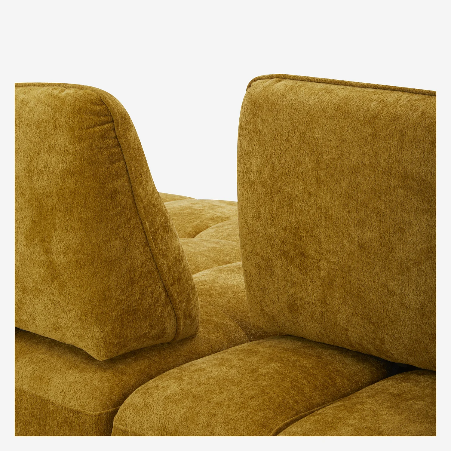 Canapé 4 places capitonné en tissu avec dossier avance-recule - Miel - 10