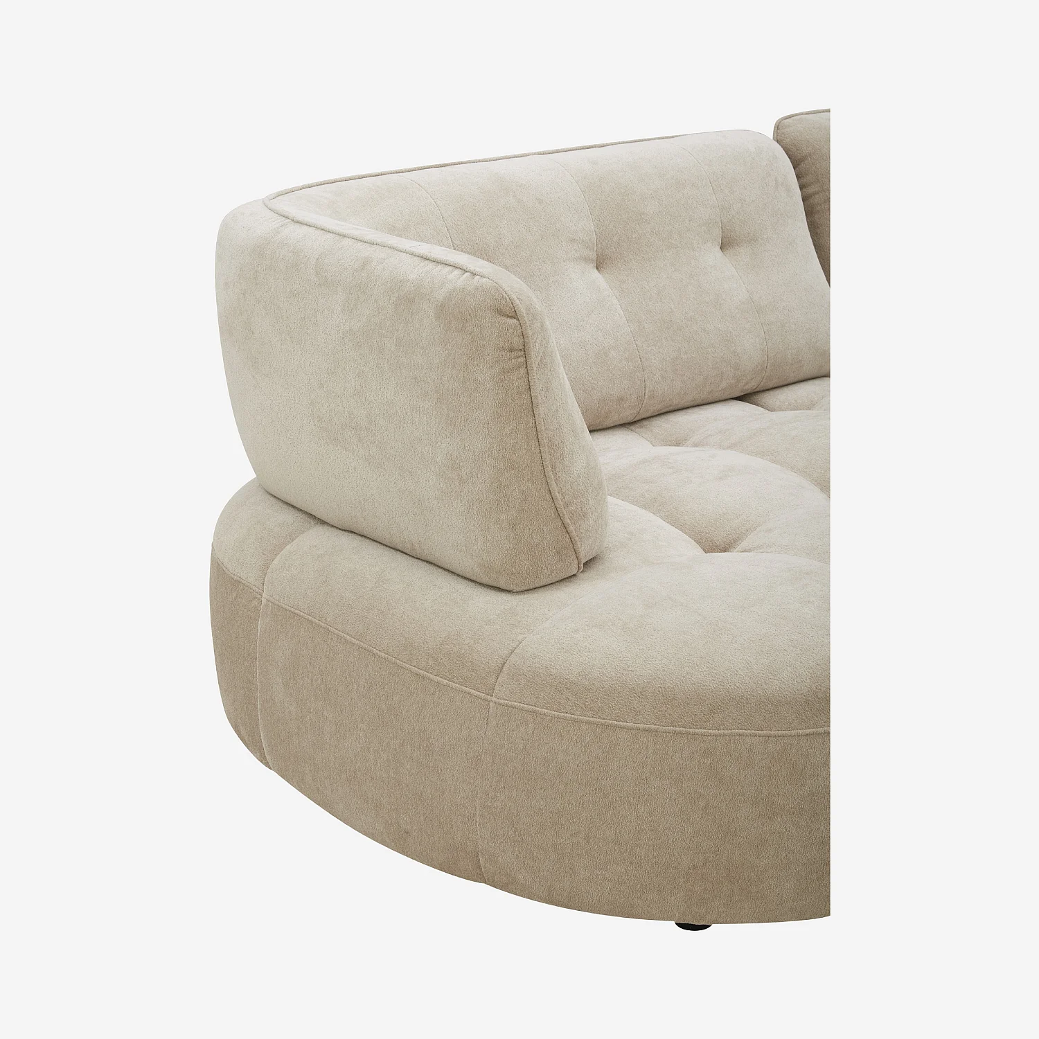 Canapé 4 places capitonné en tissu avec dossier avance-recule - Crème - 5