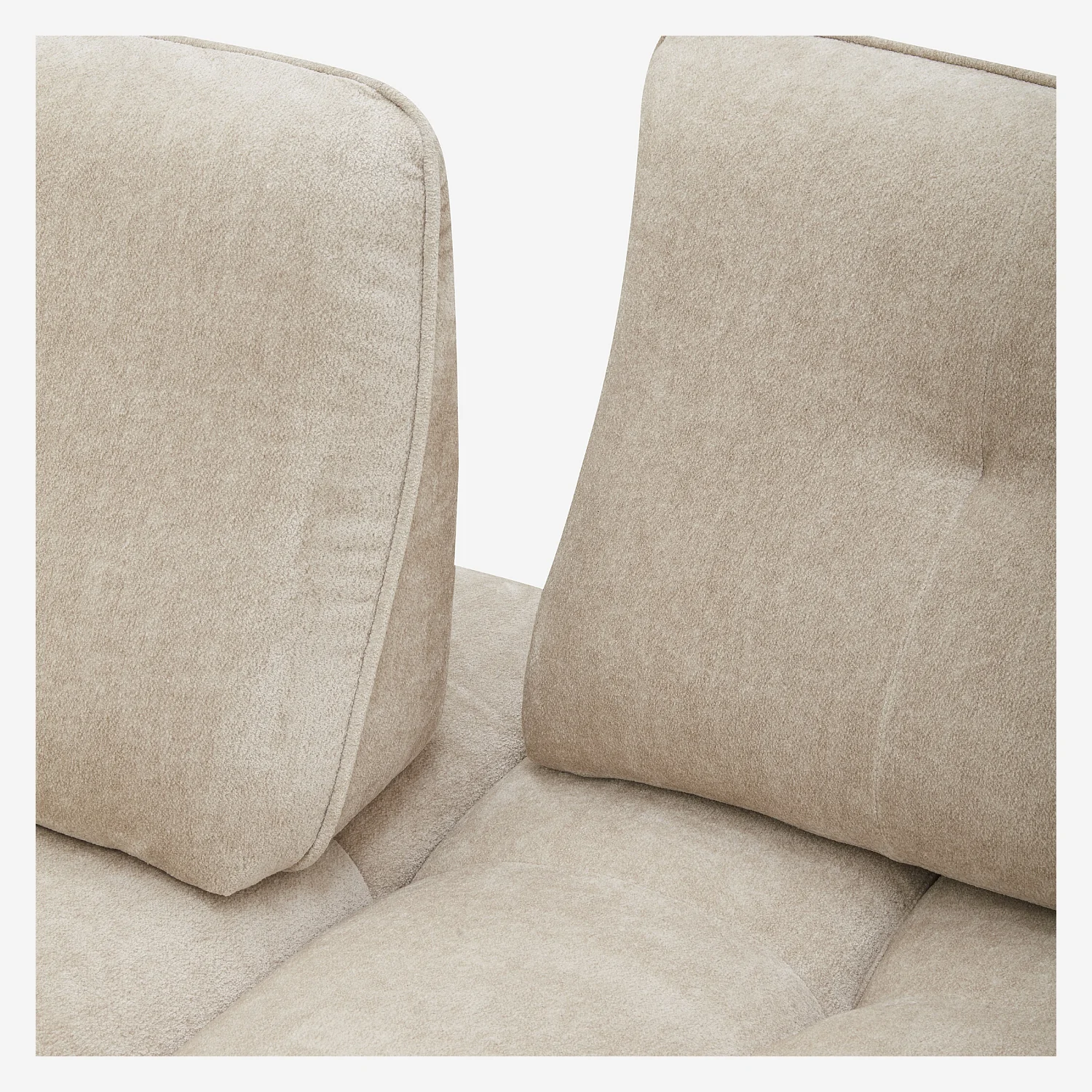 Canapé 4 places capitonné en tissu avec dossier avance-recule - Crème - 2