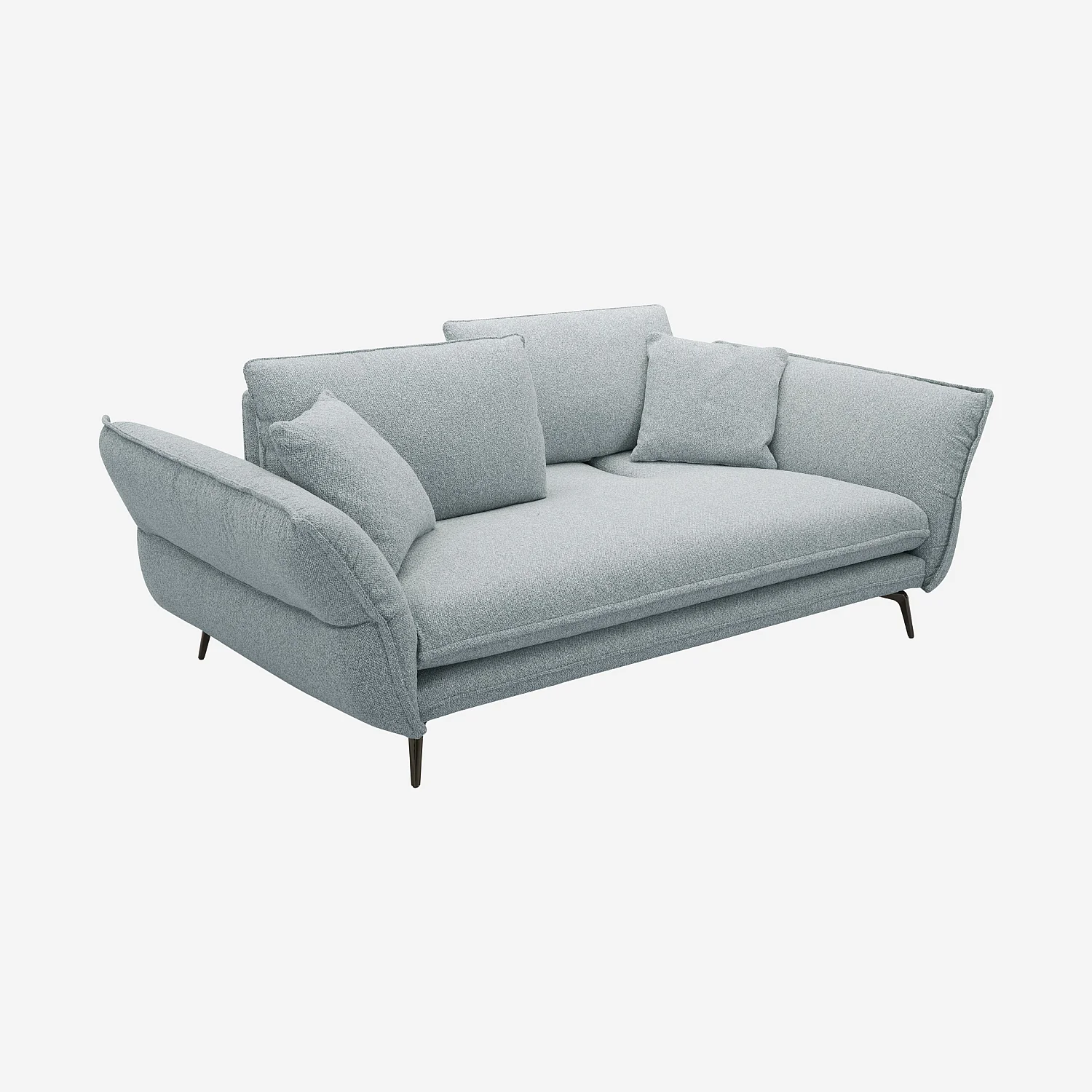 3-Sitzer-Sofa aus strukturiertem Stoff mit verschiebbarer Rückenlehne - Gletscherblau - 9