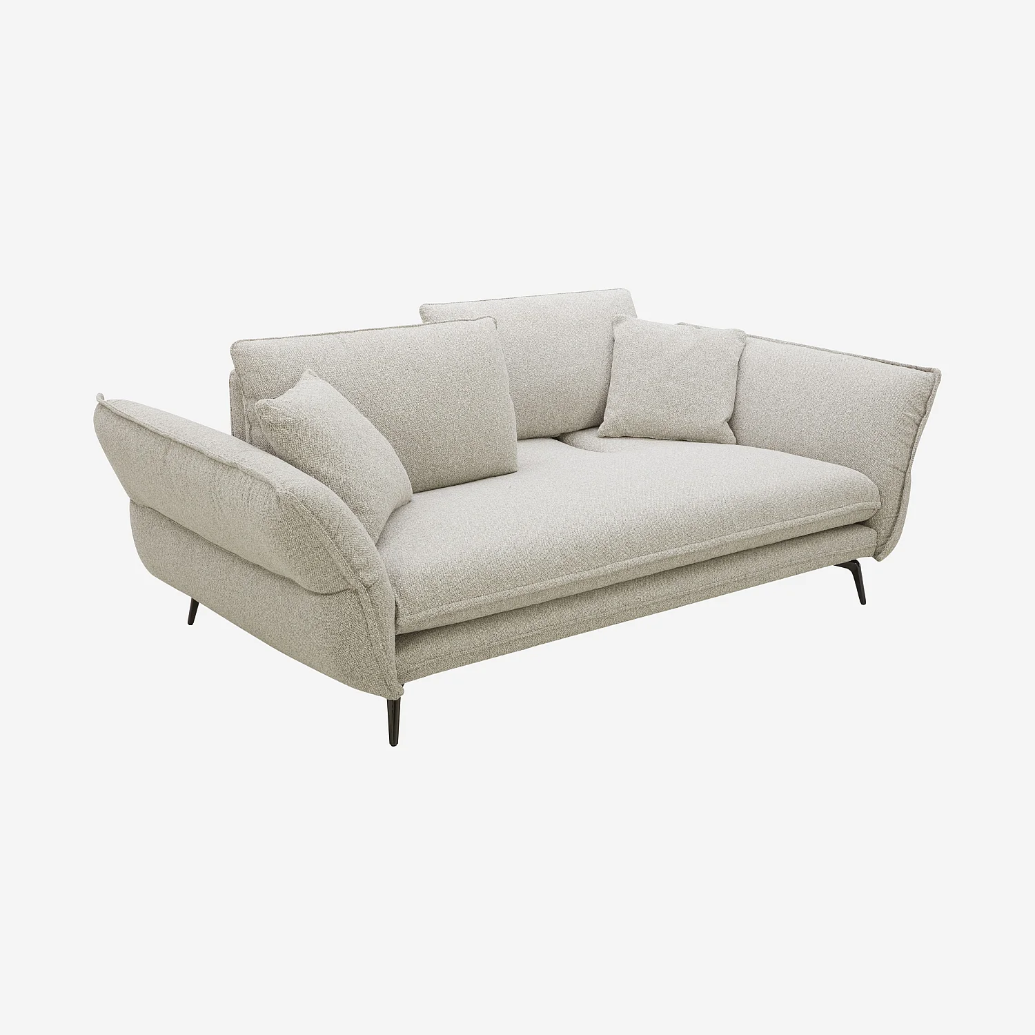 3-Sitzer-Sofa aus strukturiertem Stoff mit verschiebbarer Rückenlehne - Greige - 6