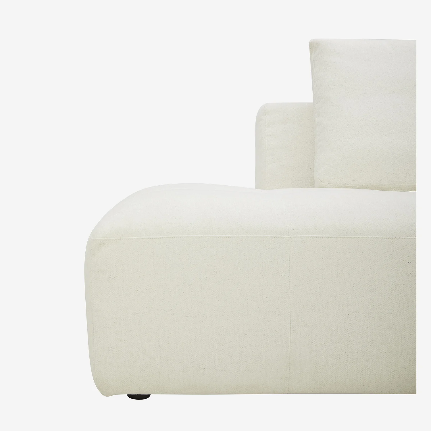 Ecksofa rechts mit Leinen - Elfenbein - 2