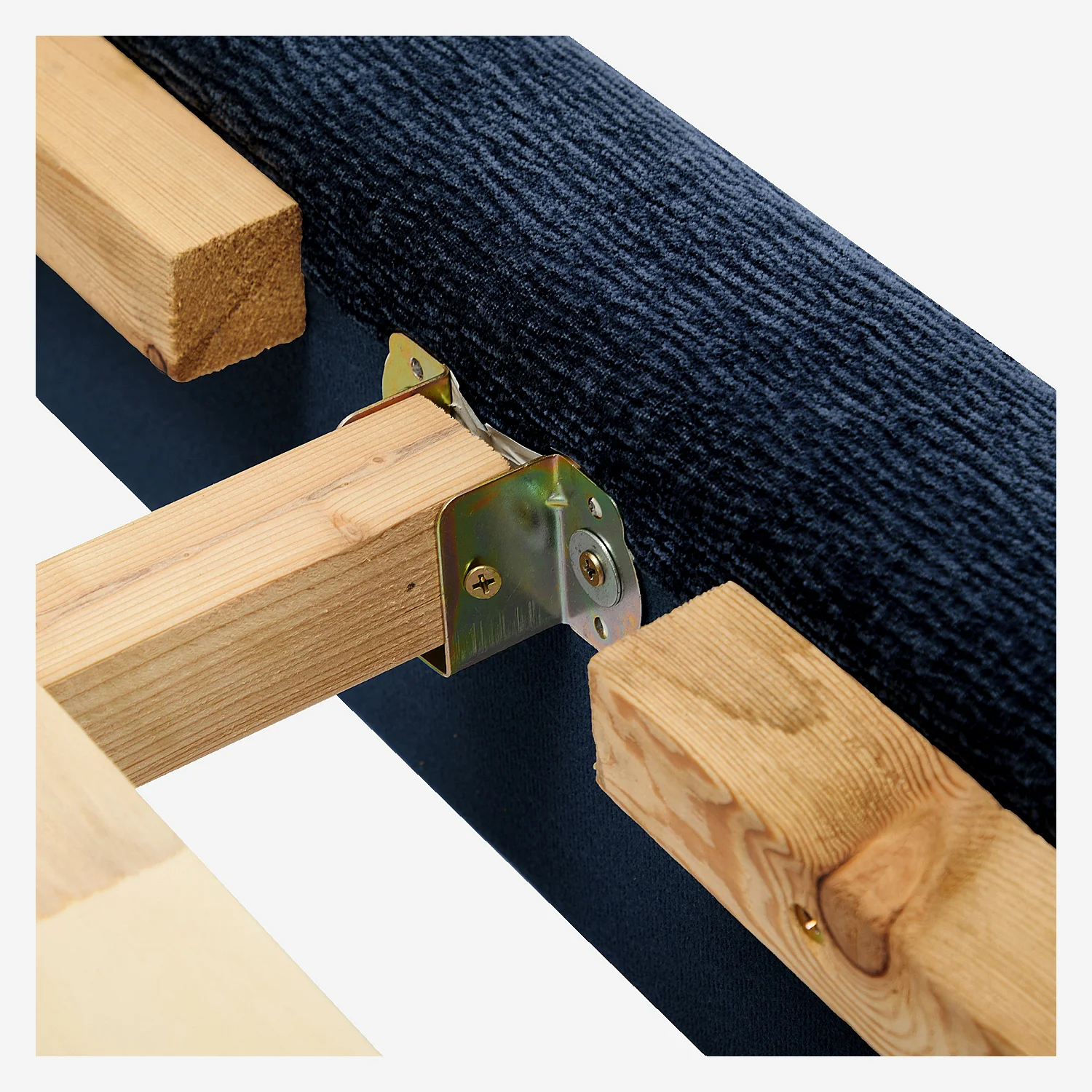 Ensemble lit 160 x 200 cm en tissu et matelas Hybride Excellence - Bleu nuit - 9