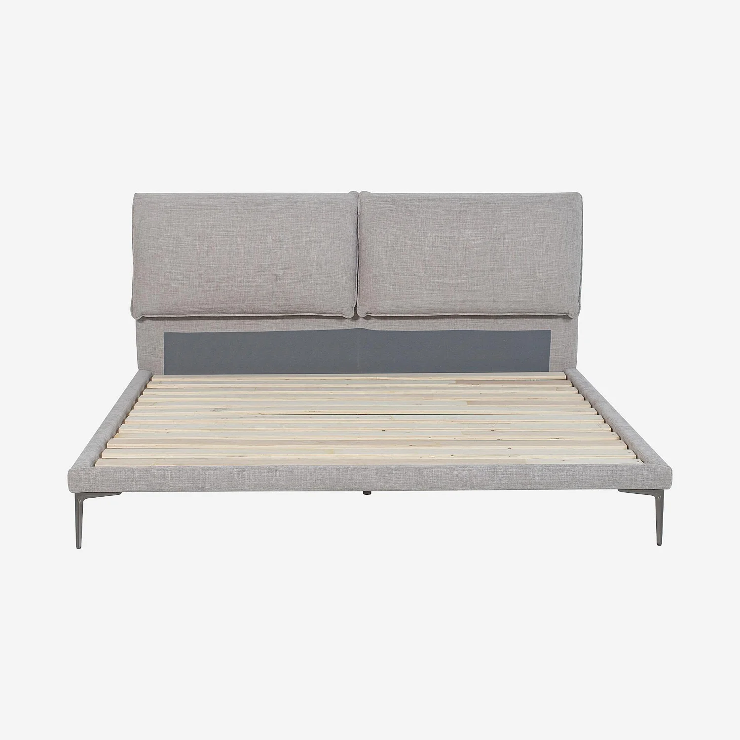 Ensemble lit 160 x 200 cm en tissu et matelas Hybride Excellence - Gris perle - 7