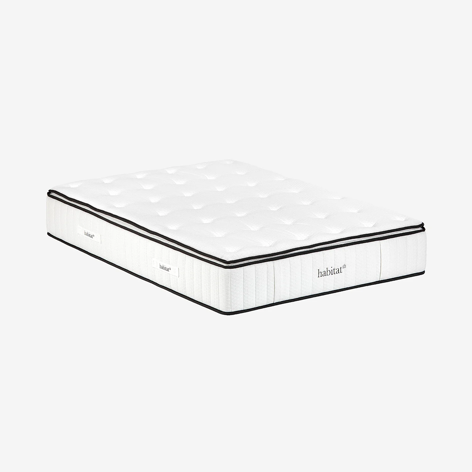 Ensemble lit 160 x 200 cm en tissu et matelas Hybride Excellence - Gris perle - 4