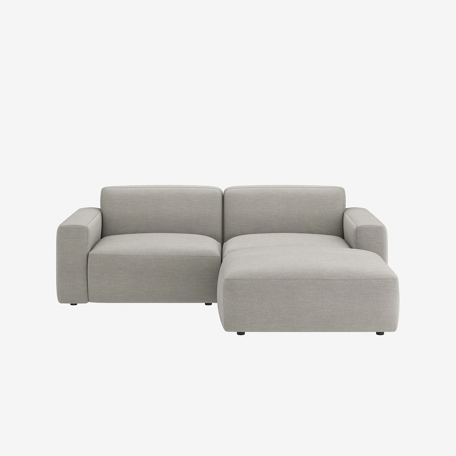 Canapé d'angle modulable en tissu - Gris perle - 2