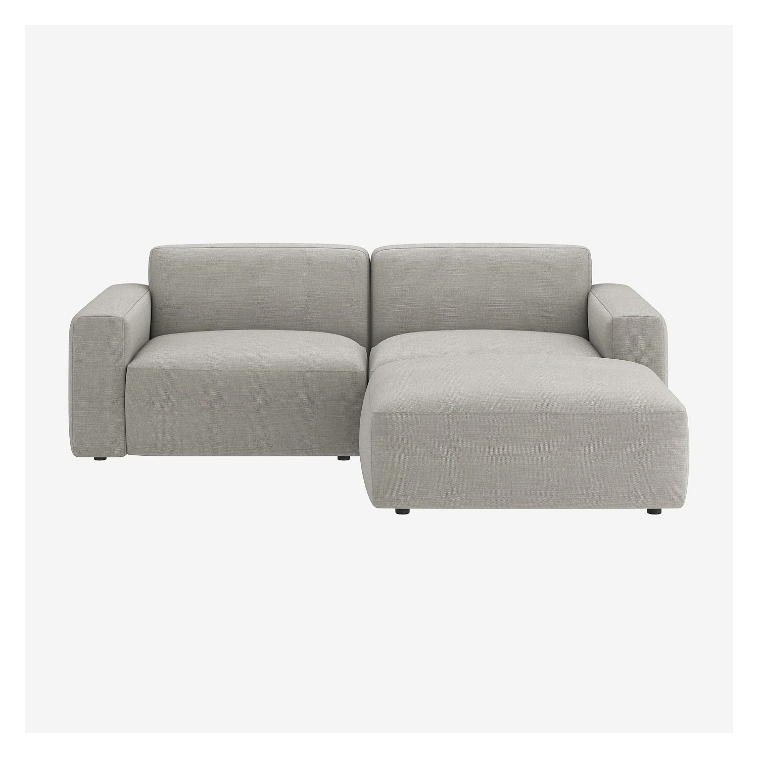 Canapé d'angle modulable en tissu - Gris perle - 2