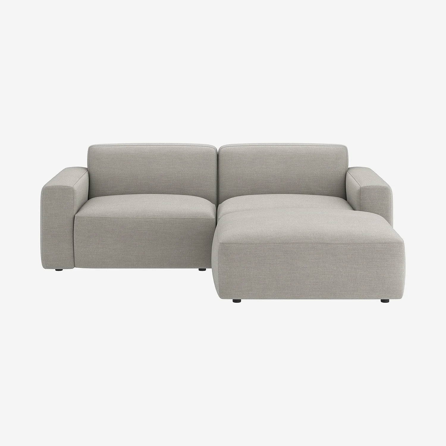 Canapé d'angle modulable en tissu - Gris perle - 2