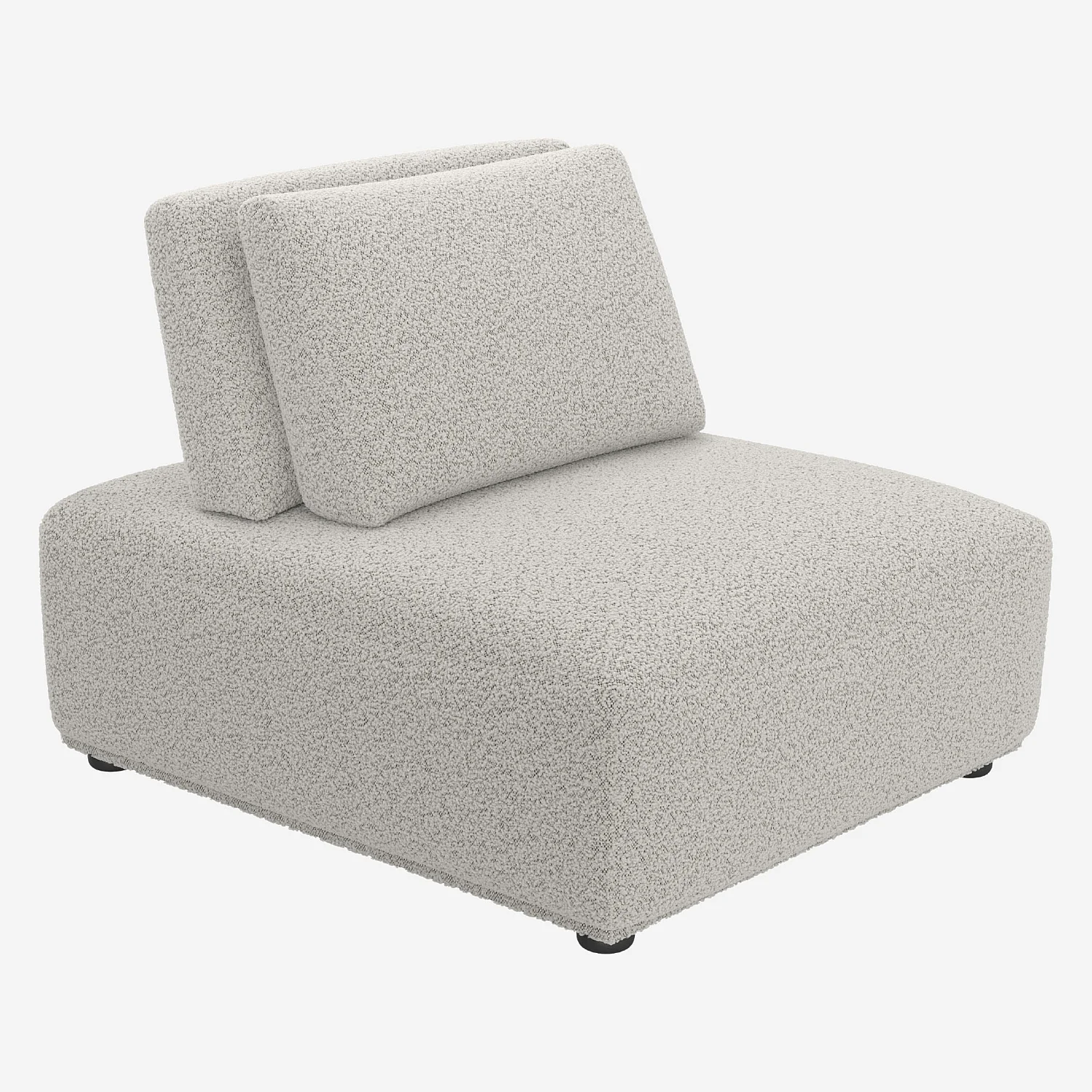 Canapé 3 places modulable en tissu bouclette avec dossier avance-recule - Gris perle - 5