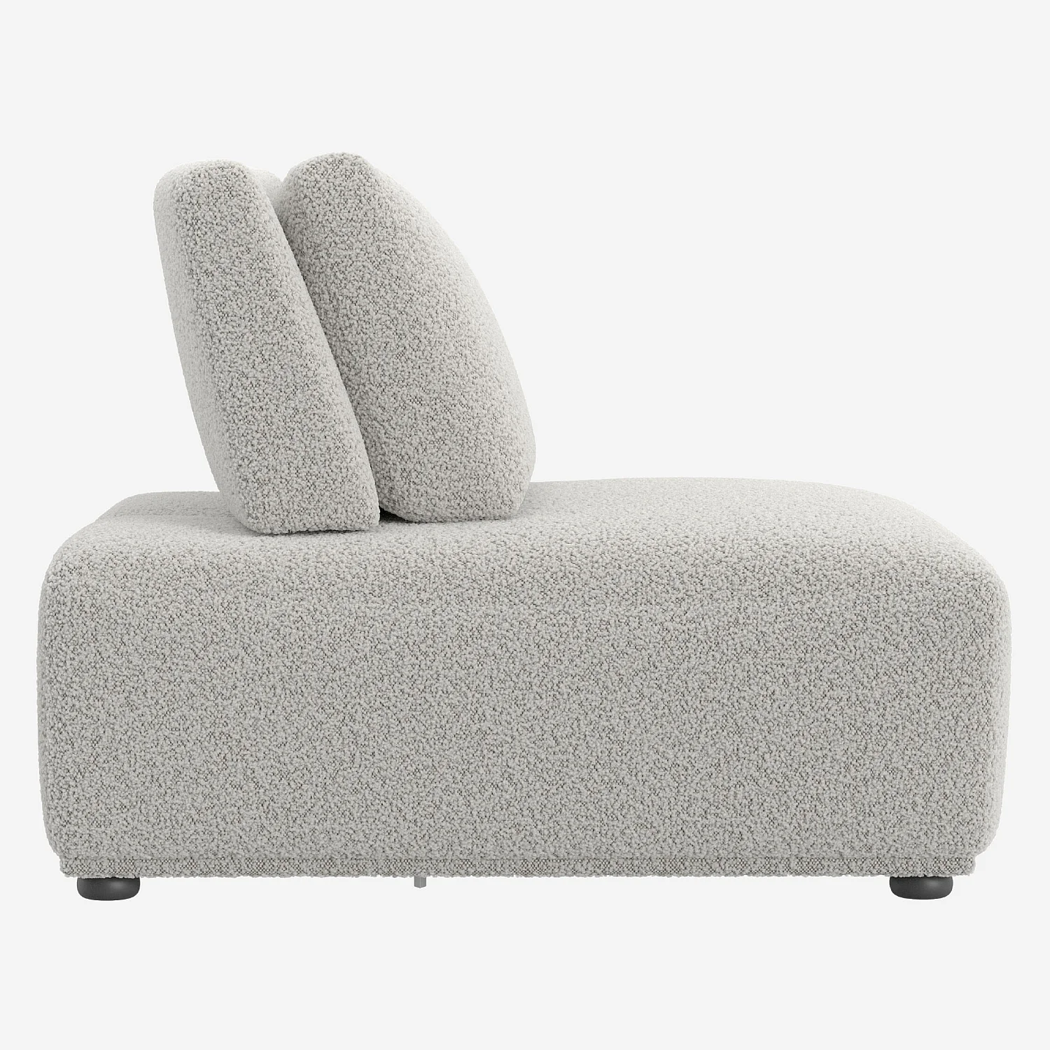 Canapé 3 places modulable en tissu bouclette avec dossier avance-recule - Gris perle - 7