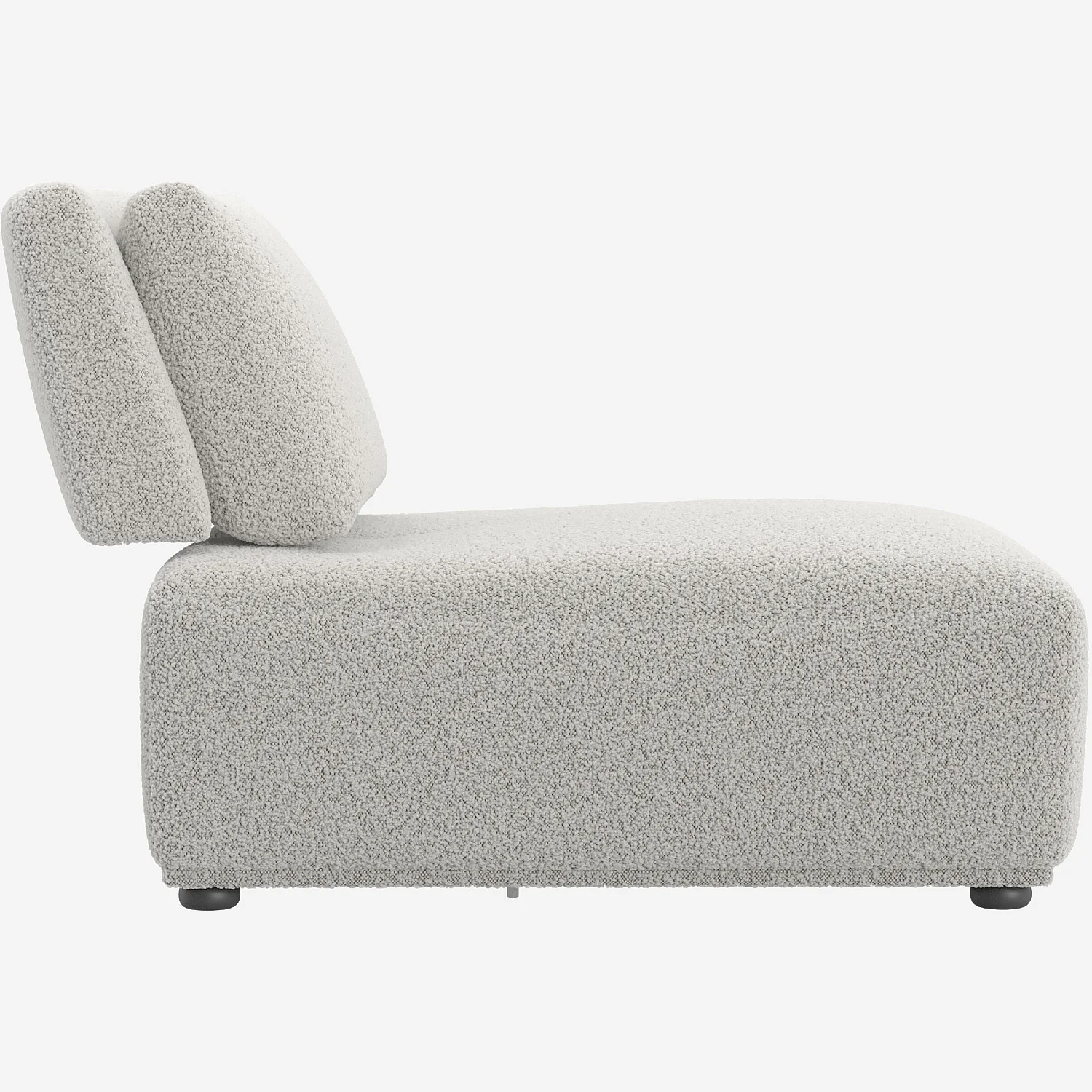 Canapé 3 places modulable en tissu bouclette avec dossier avance-recule et repose-pieds - Gris perle - 14