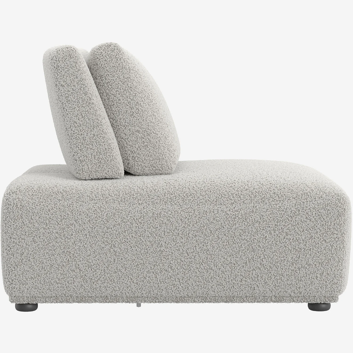 Canapé 3 places modulable en tissu bouclette avec dossier avance-recule et repose-pieds - Gris perle - 17