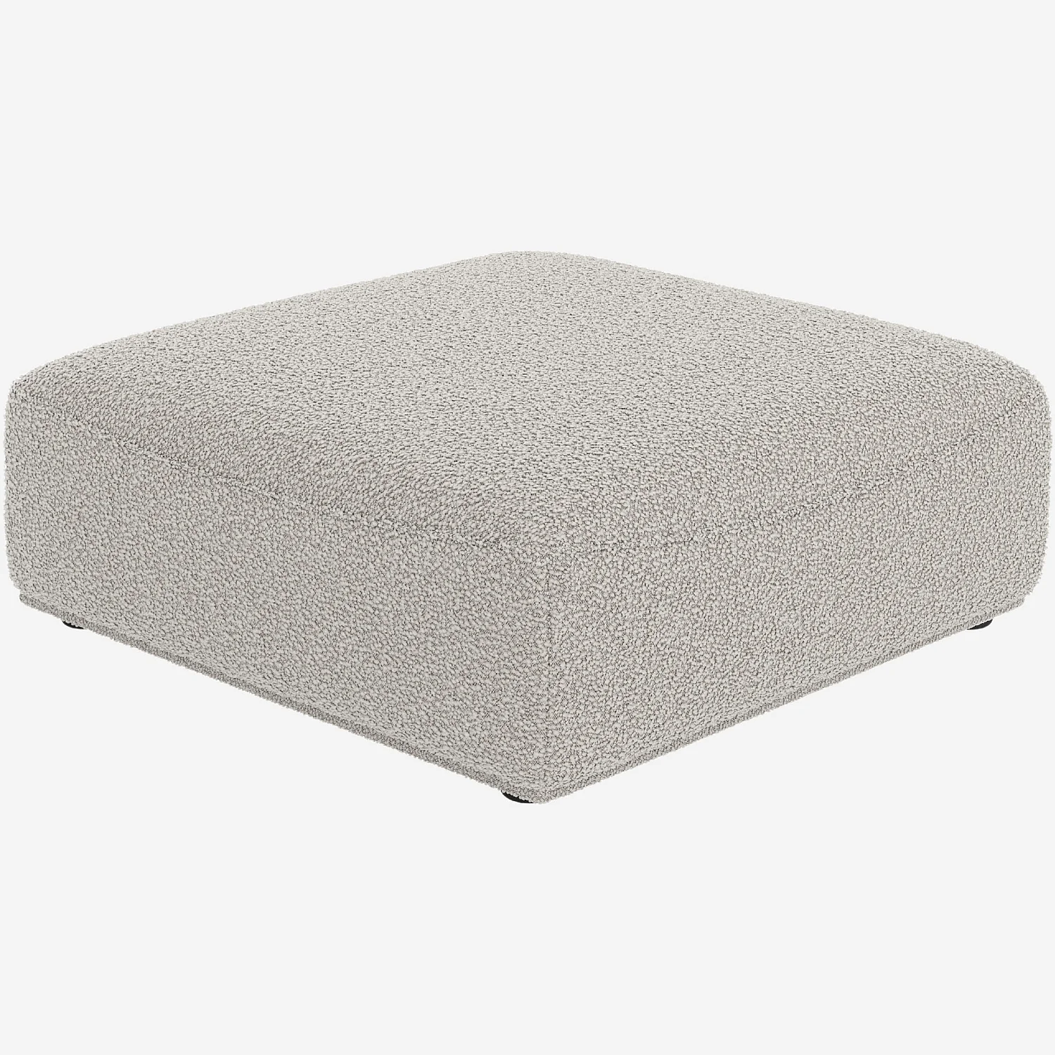 Canapé 3 places modulable en tissu bouclette avec dossier avance-recule et repose-pieds - Gris perle - 7