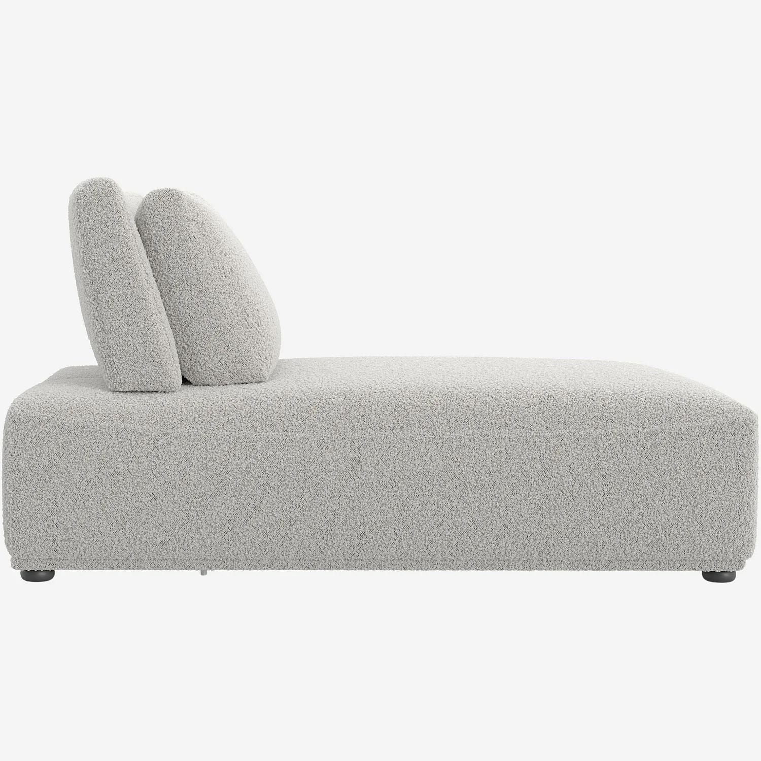 Canapé 3 places modulable en tissu bouclette avec dossier avance-recule et repose-pieds - Gris perle - 11