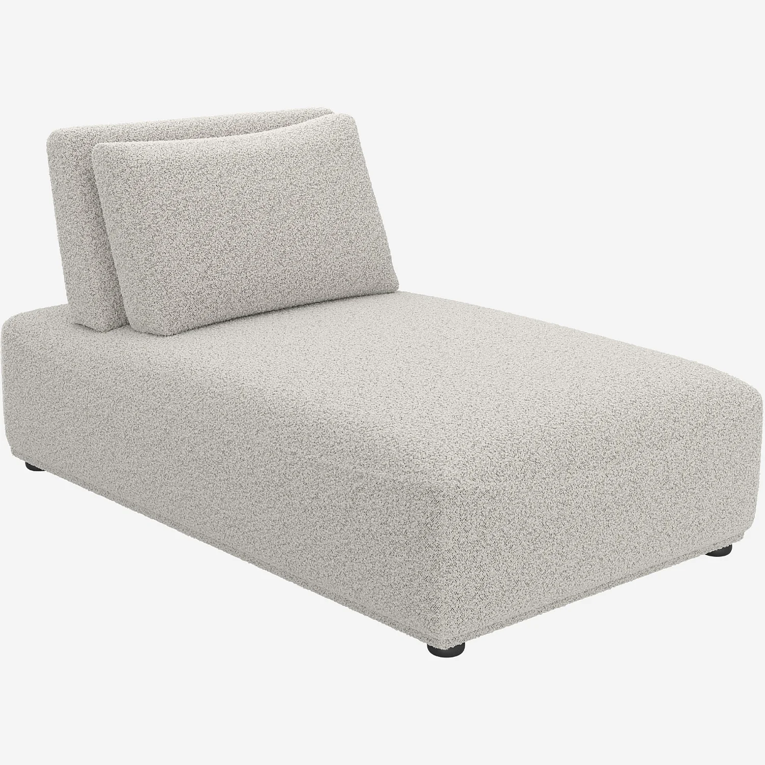 Canapé 3 places modulable en tissu bouclette avec dossier avance-recule et repose-pieds - Gris perle - 9