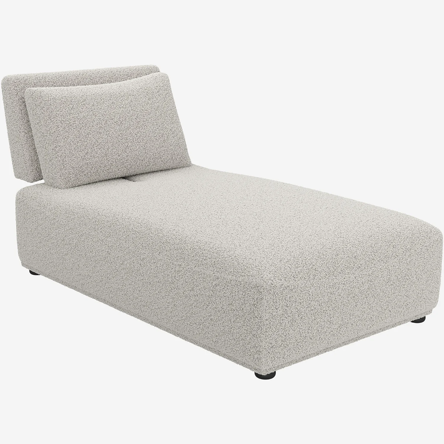 Canapé 3 places modulable en tissu bouclette avec dossier avance-recule et repose-pieds - Gris perle - 12