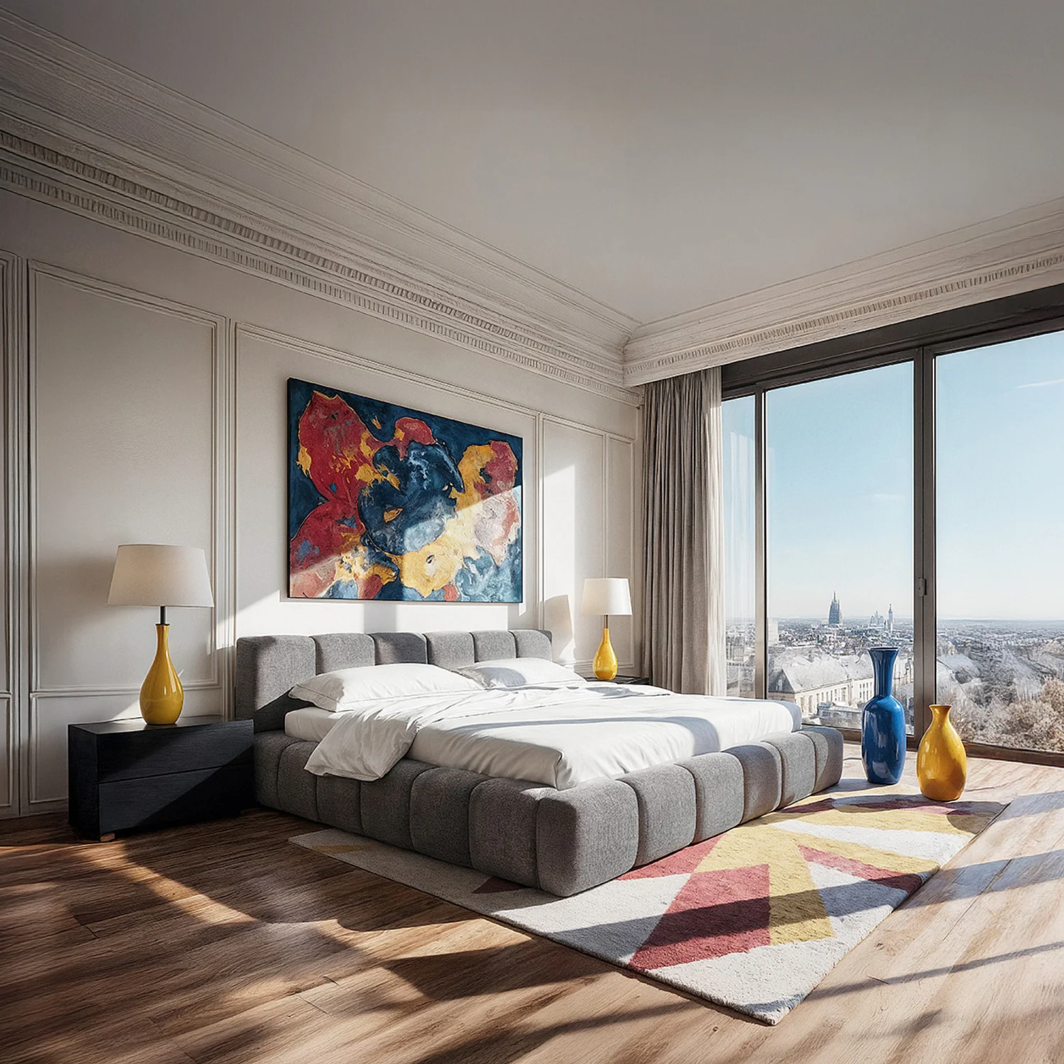 Lit coffre 160 x 200 cm en tissu chenille - Crème - 12