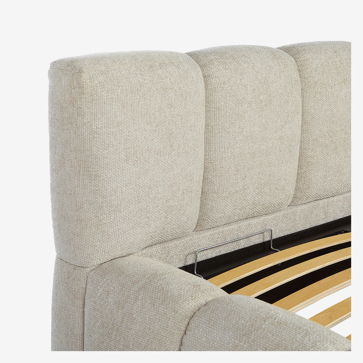 Opbergbed 160 x 200 cm in chenille stof - Crème - 7