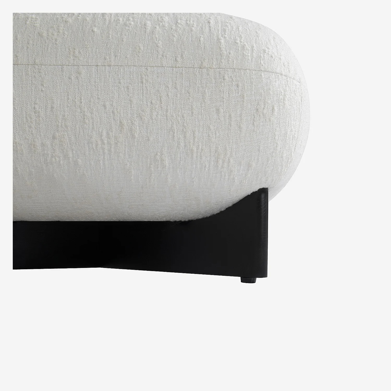 Fauteuil van gestructureerde stof en massief hout - Ecru - 6