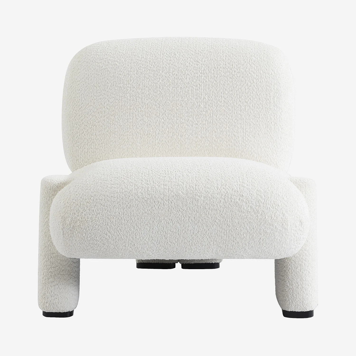 Fauteuil van bouclé stof - Wit - 1