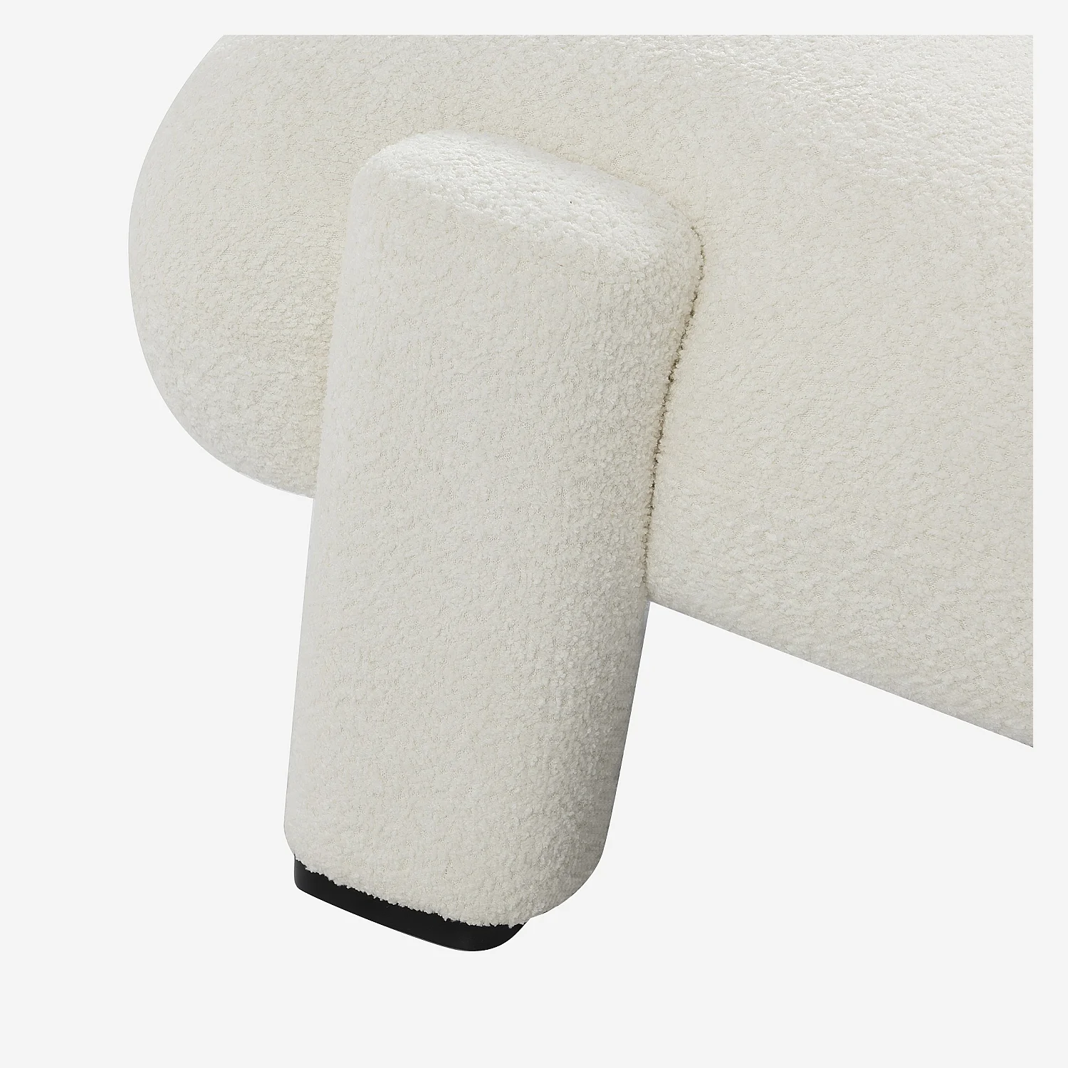 Fauteuil van bouclé stof - Wit - 2