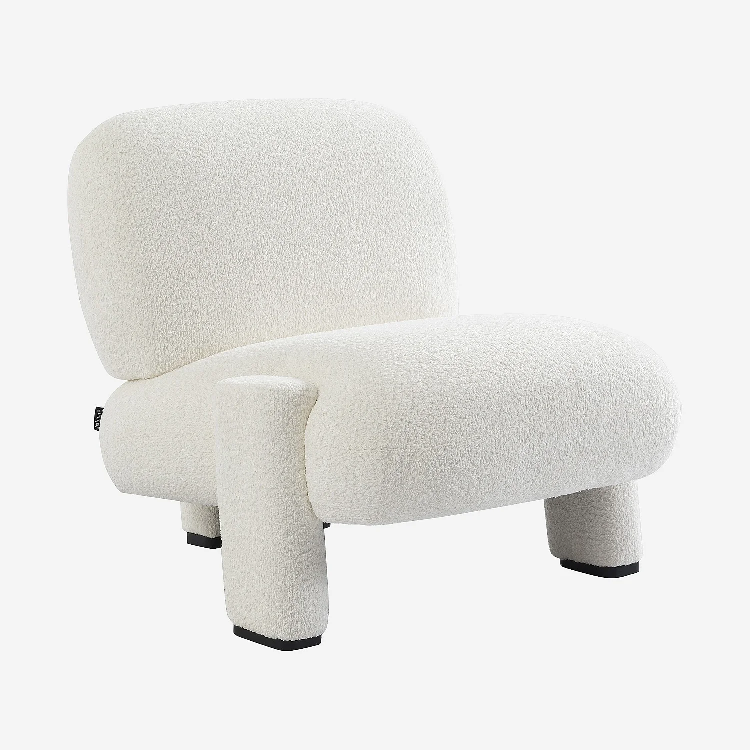 Fauteuil van bouclé stof - Wit - 3