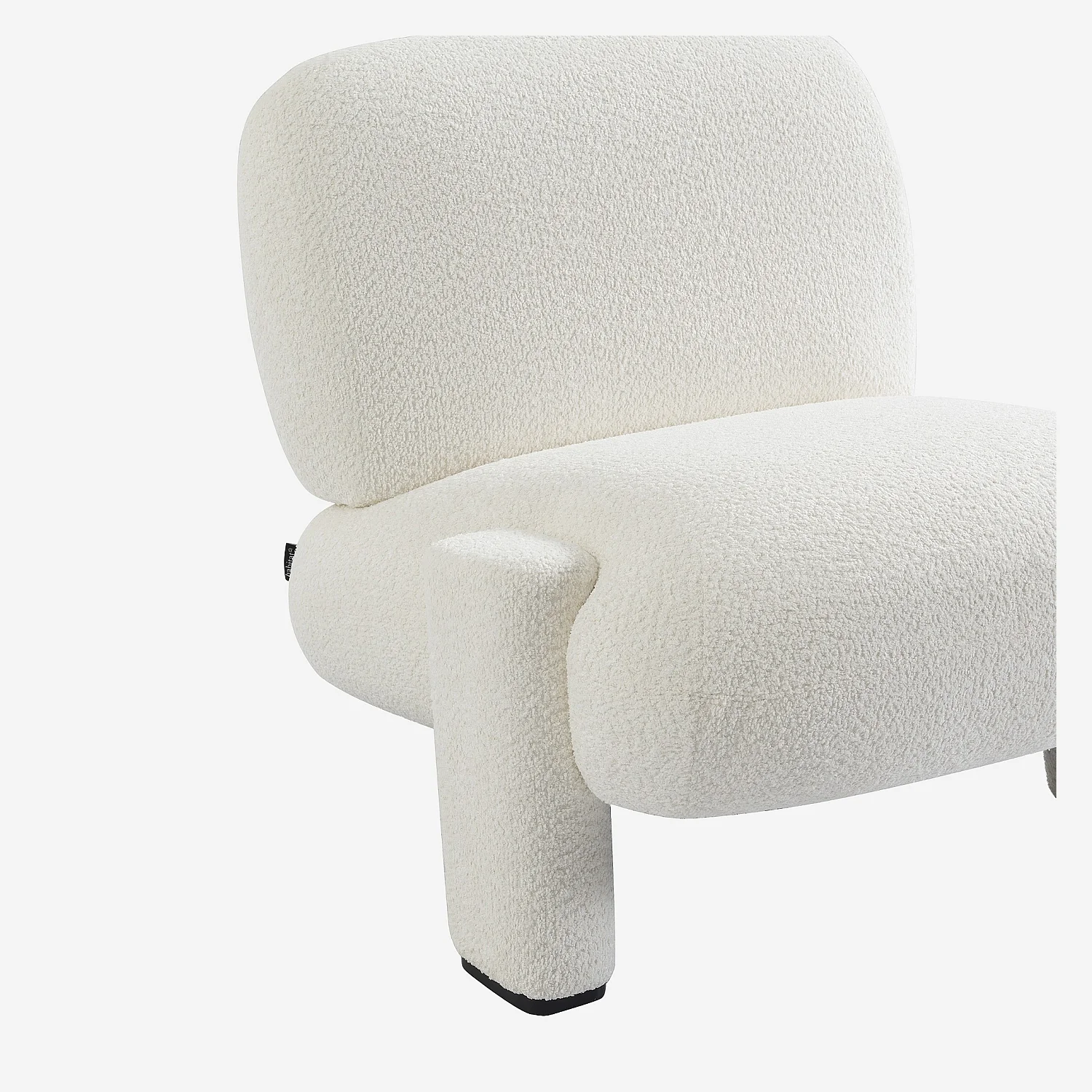 Fauteuil van bouclé stof - Wit - 5