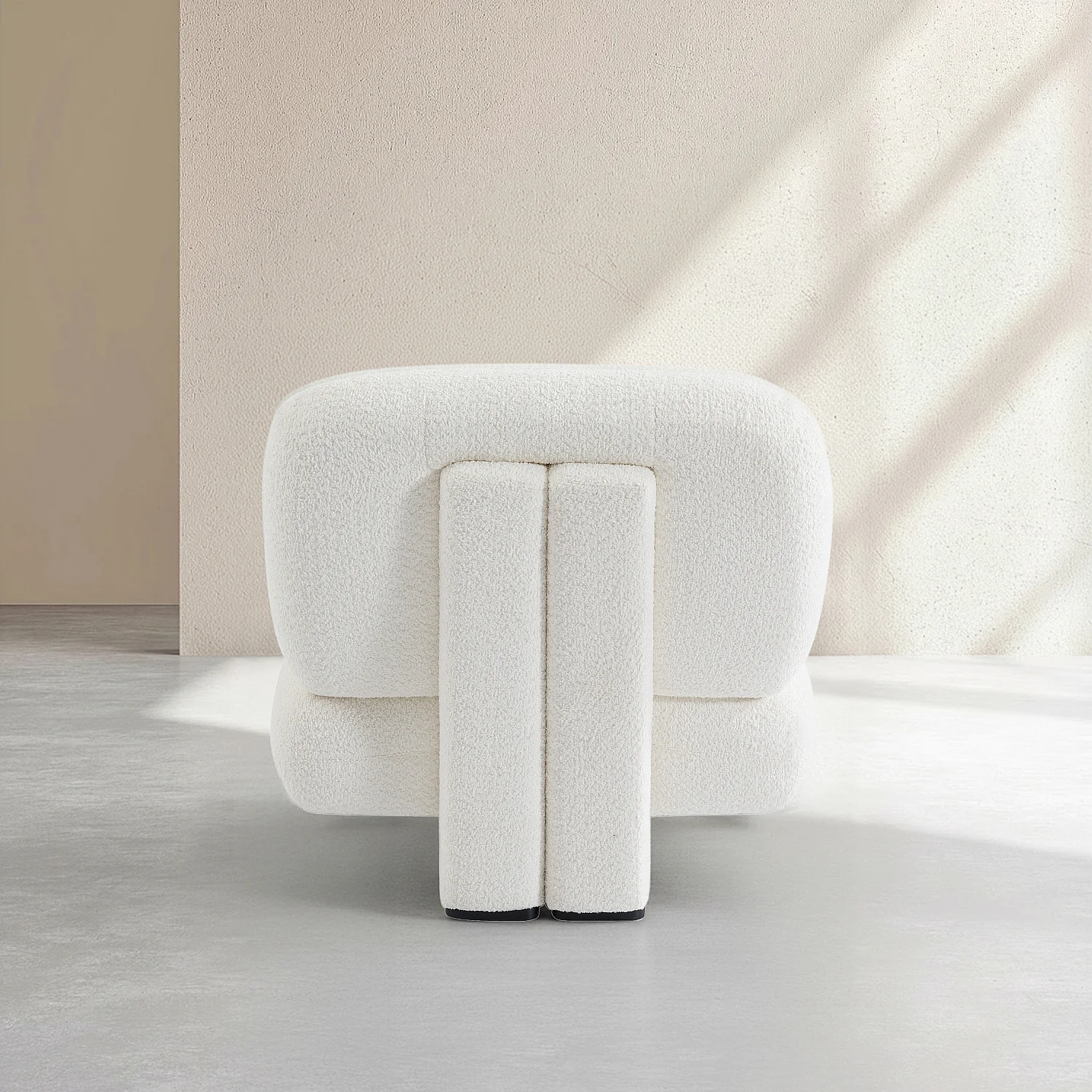 Fauteuil van bouclé stof - Wit - 3