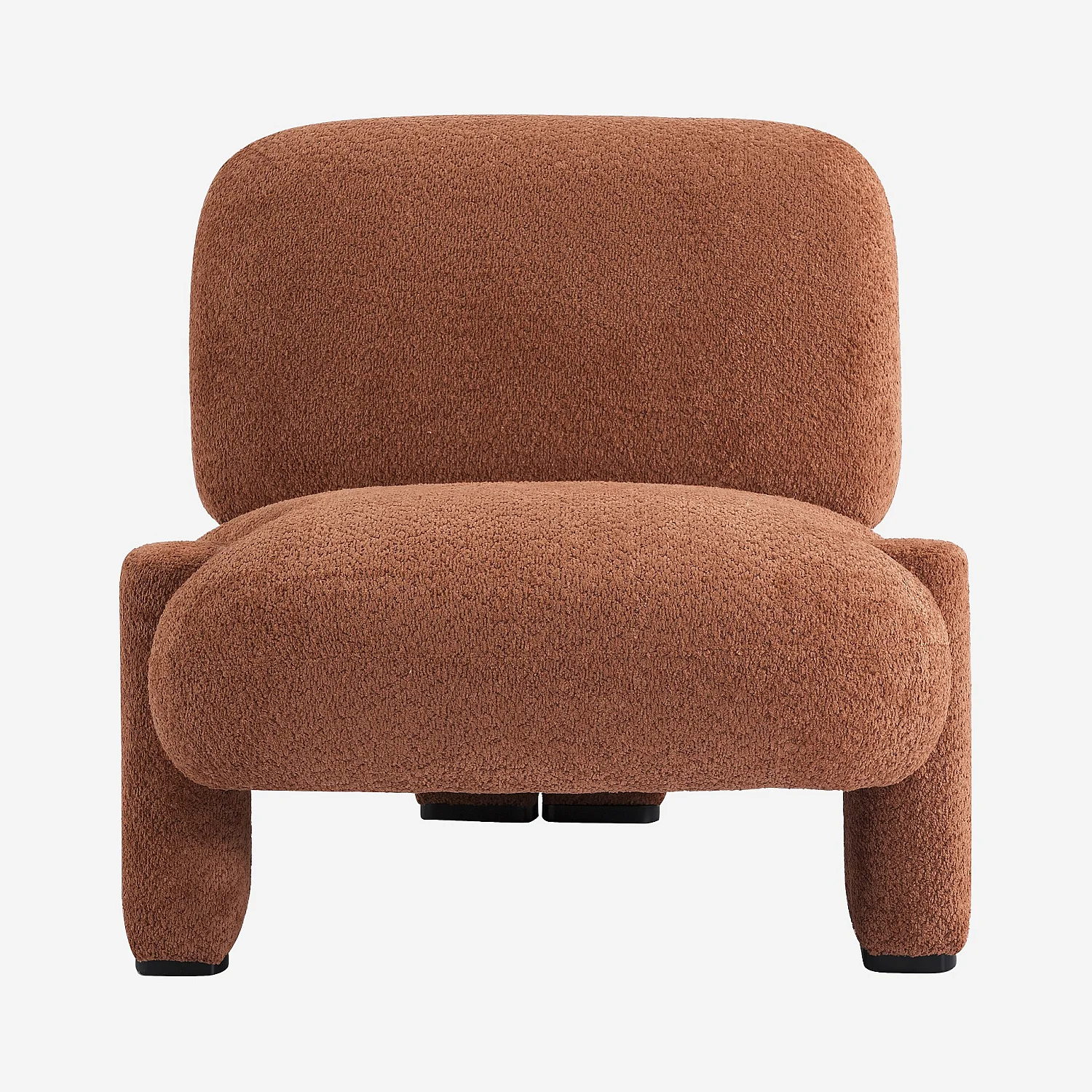 Fauteuil van bouclé stof - Terracotta - 1