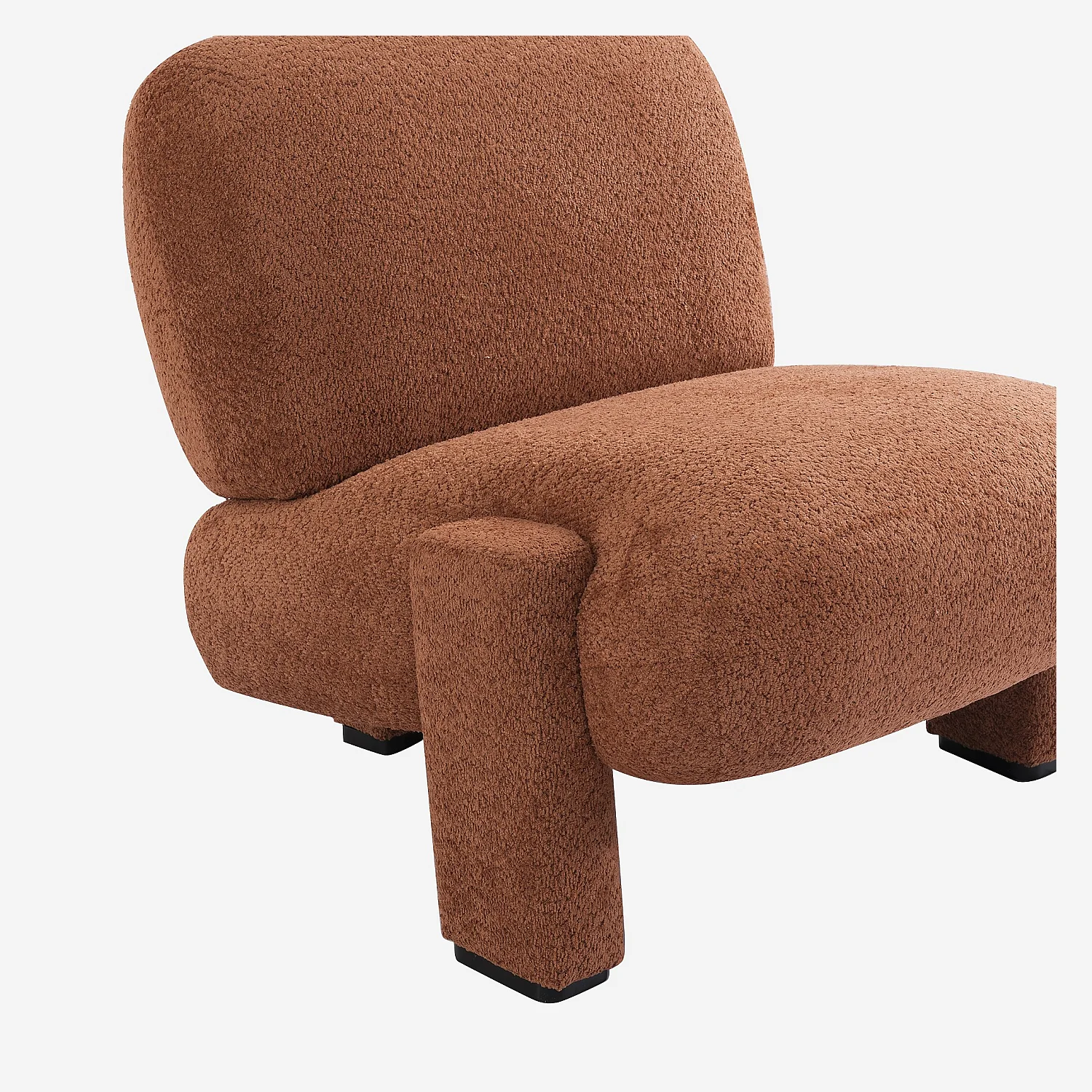 Fauteuil van bouclé stof - Terracotta - 5