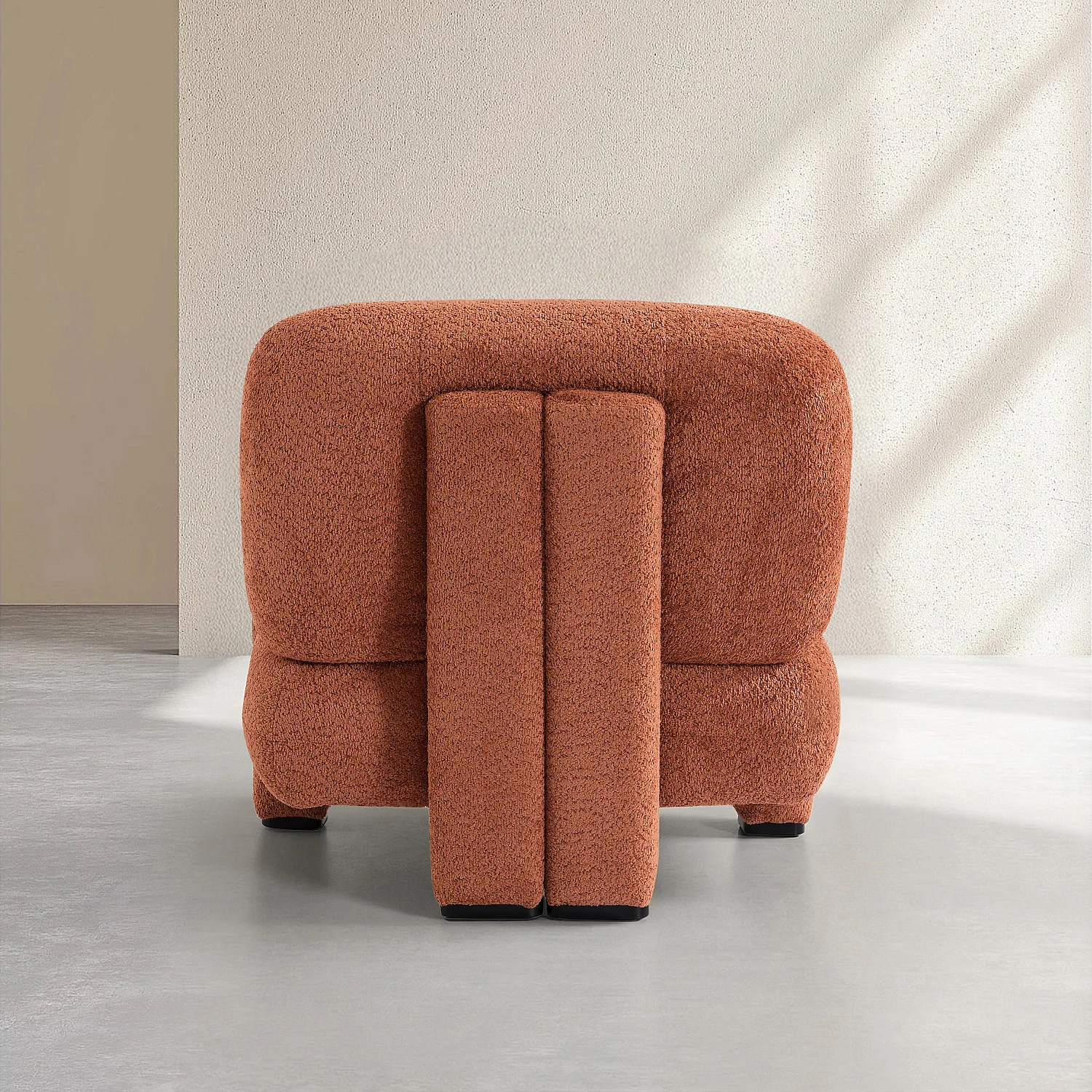 Fauteuil van bouclé stof - Terracotta - 3