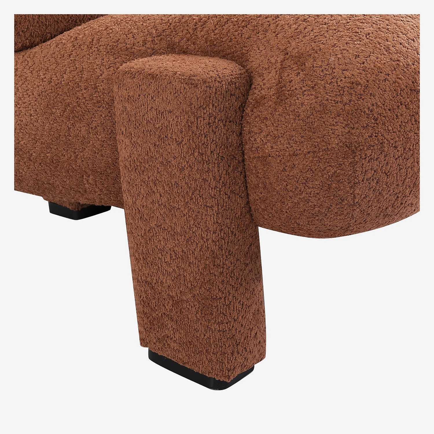 Poltrona in tessuto bouclé - Terracotta - 2