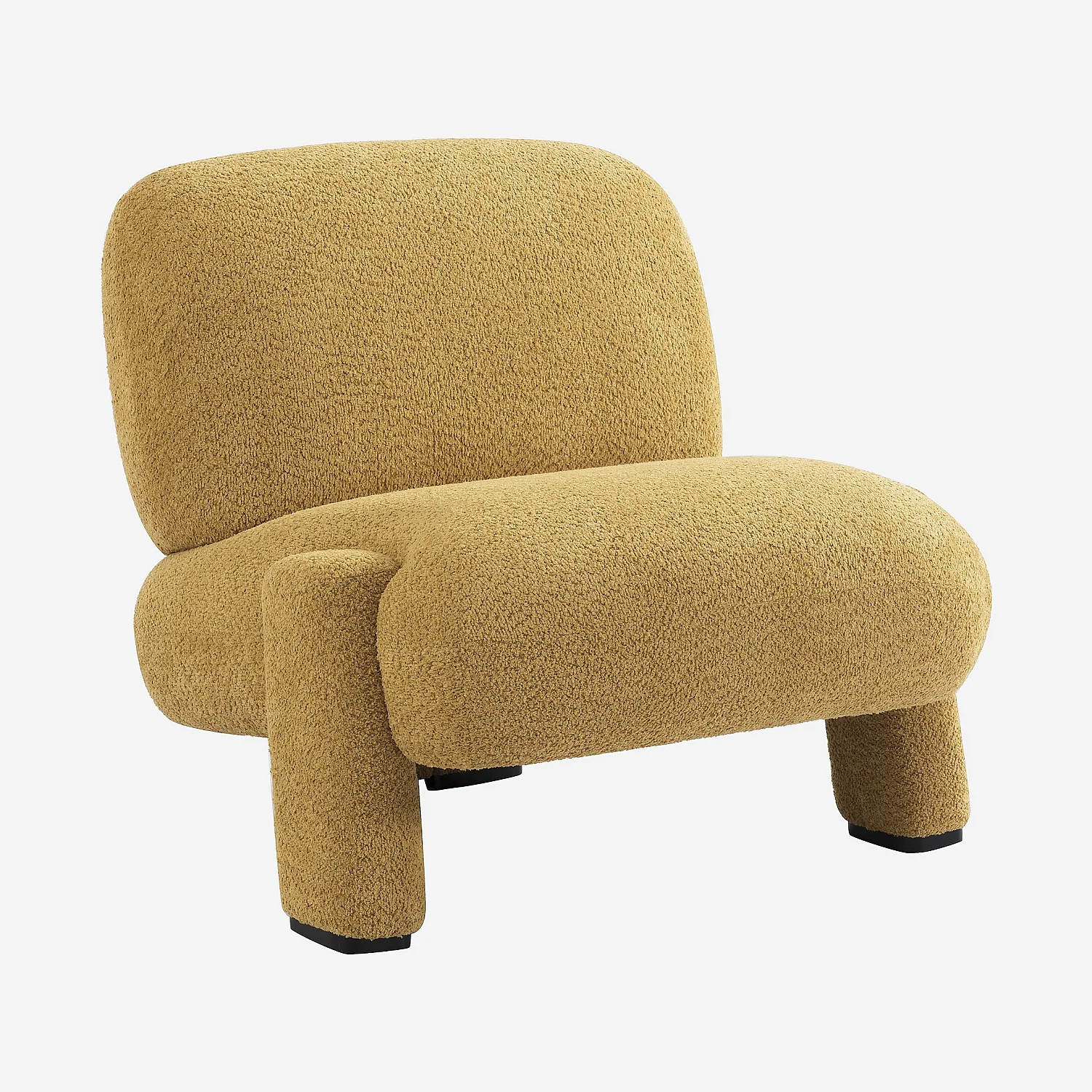 Fauteuil van bouclé stof - Honing - 3