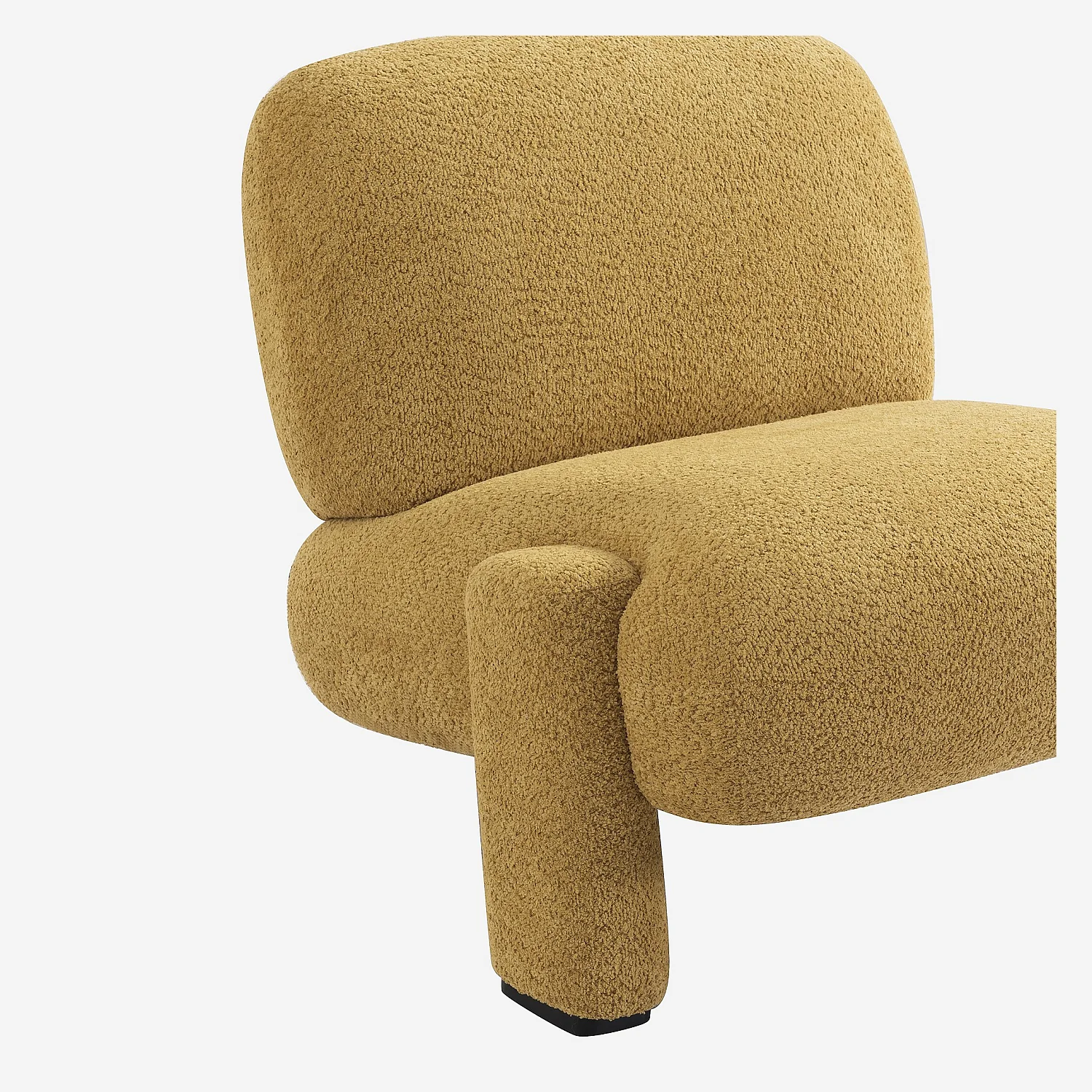 Fauteuil van bouclé stof - Honing - 5