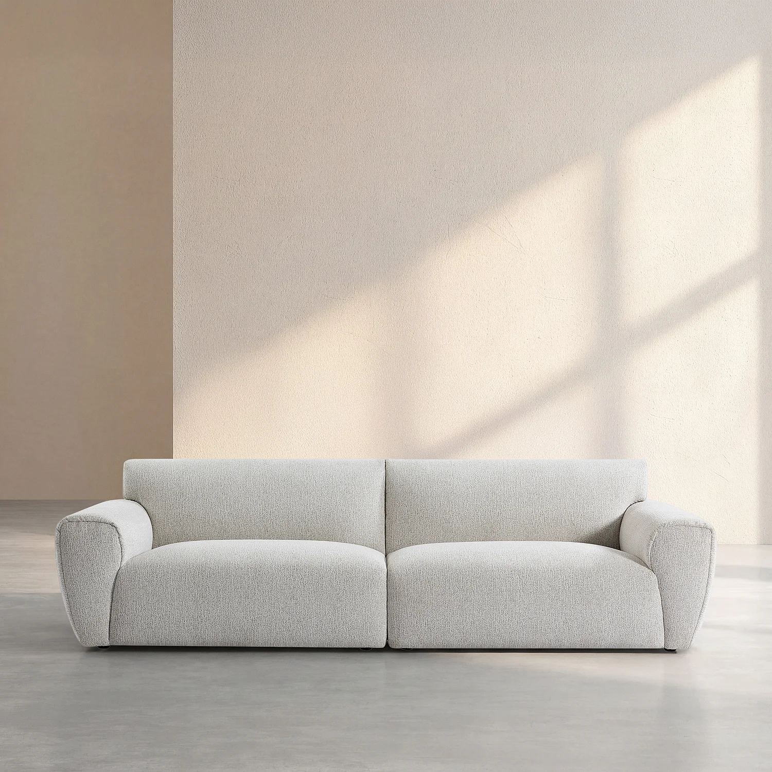 4-zitsbank van chenille stof - Ecru gemêleerd - 1