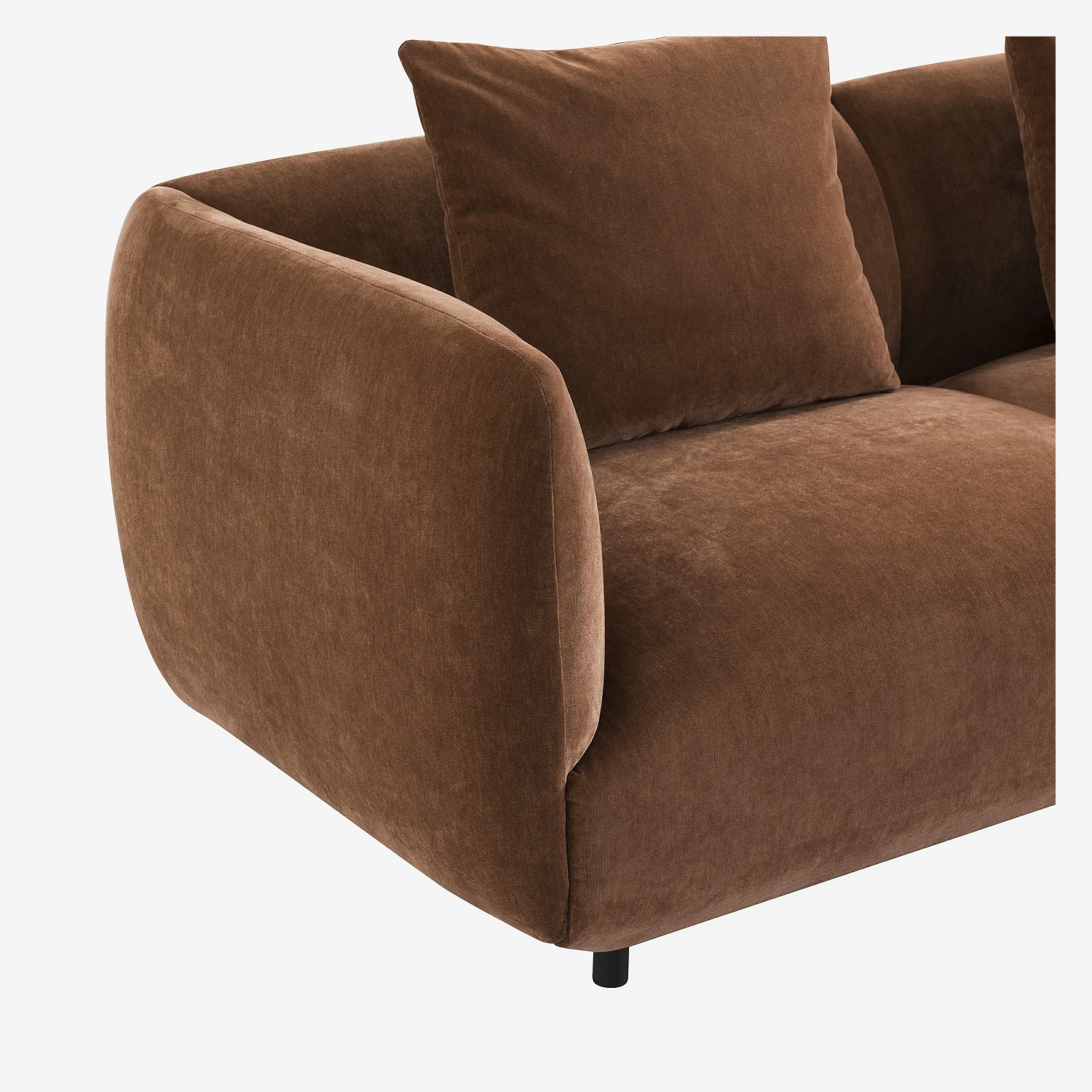 Canapé 3 places en tissu - Marron cuivré - 2