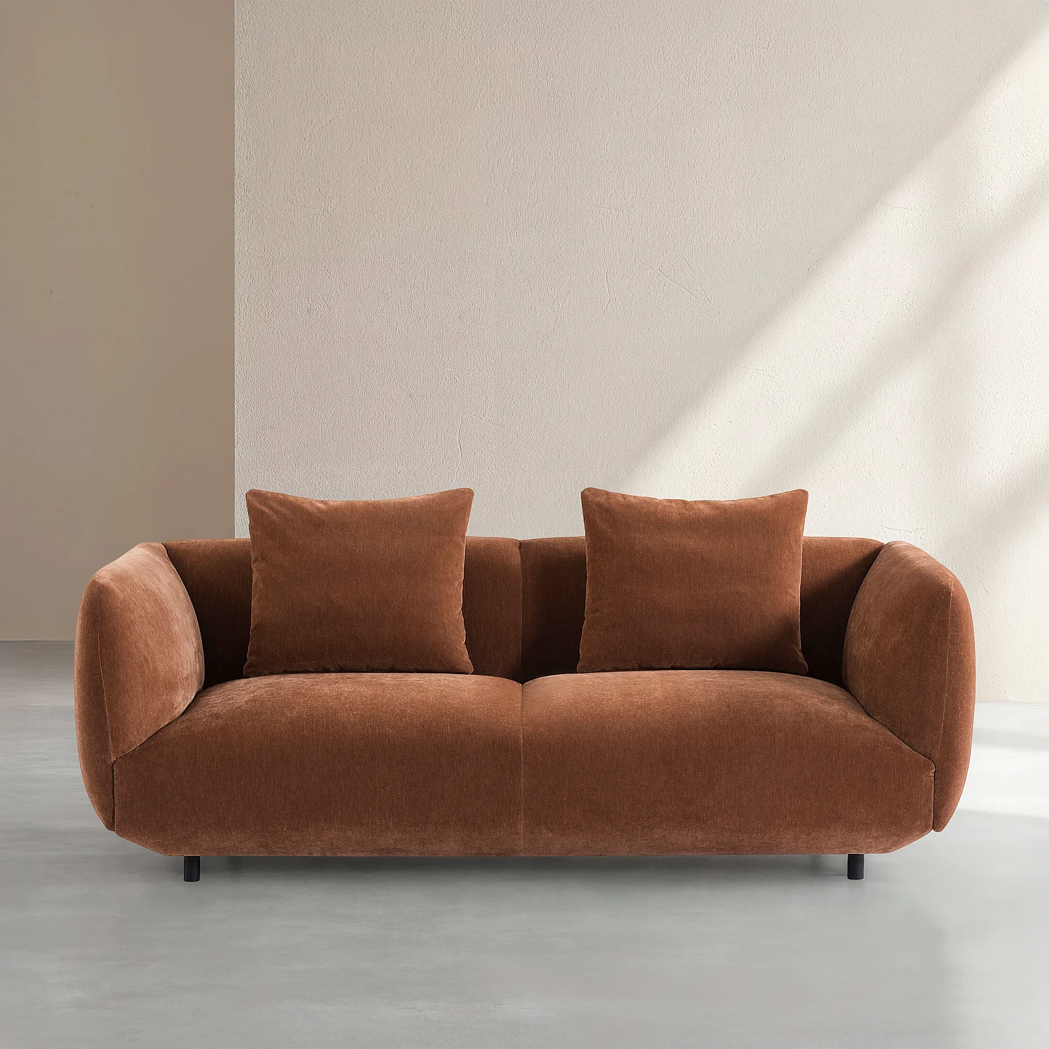 Sofa 3-Sitzer aus Stoff - Kupferbraun - 1