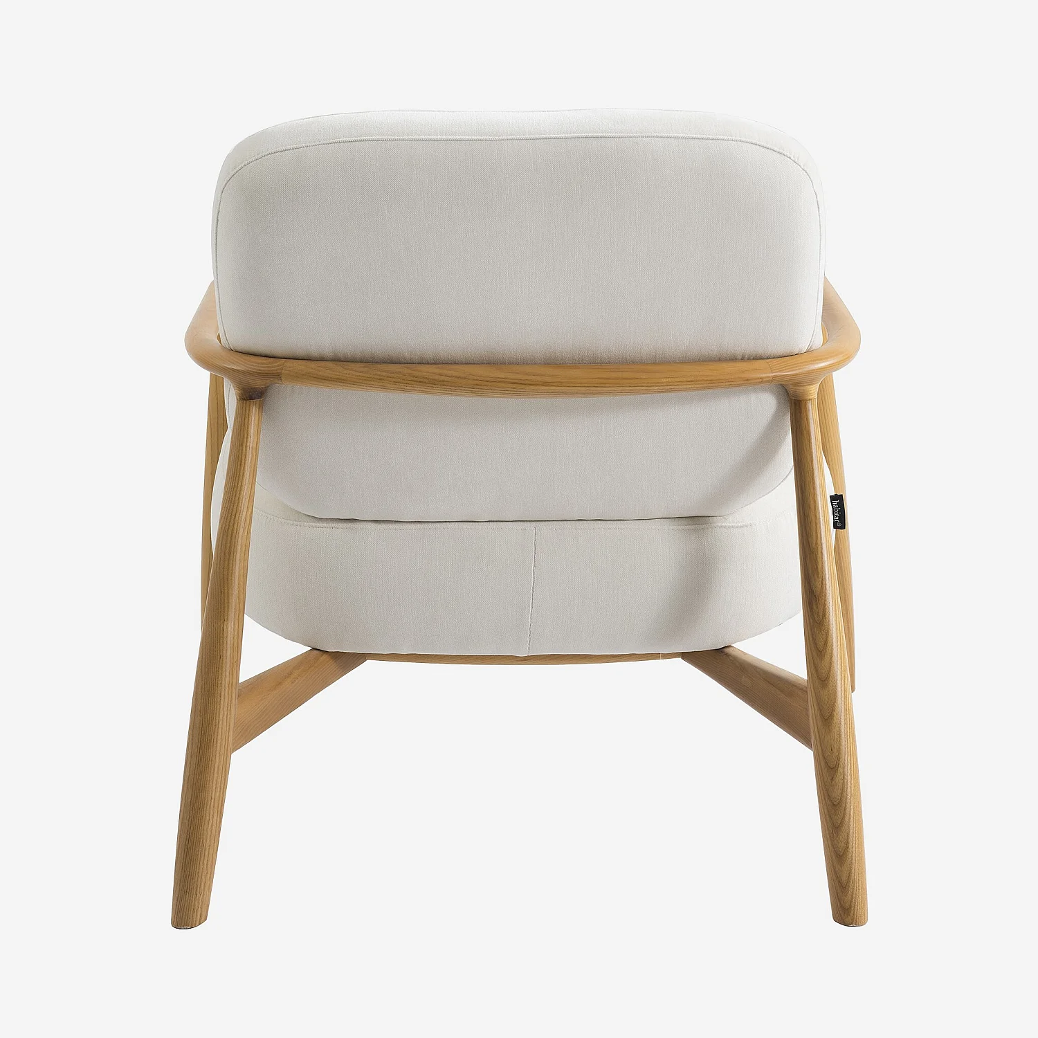 Fauteuil van stof en massief hout - Ecru - 6