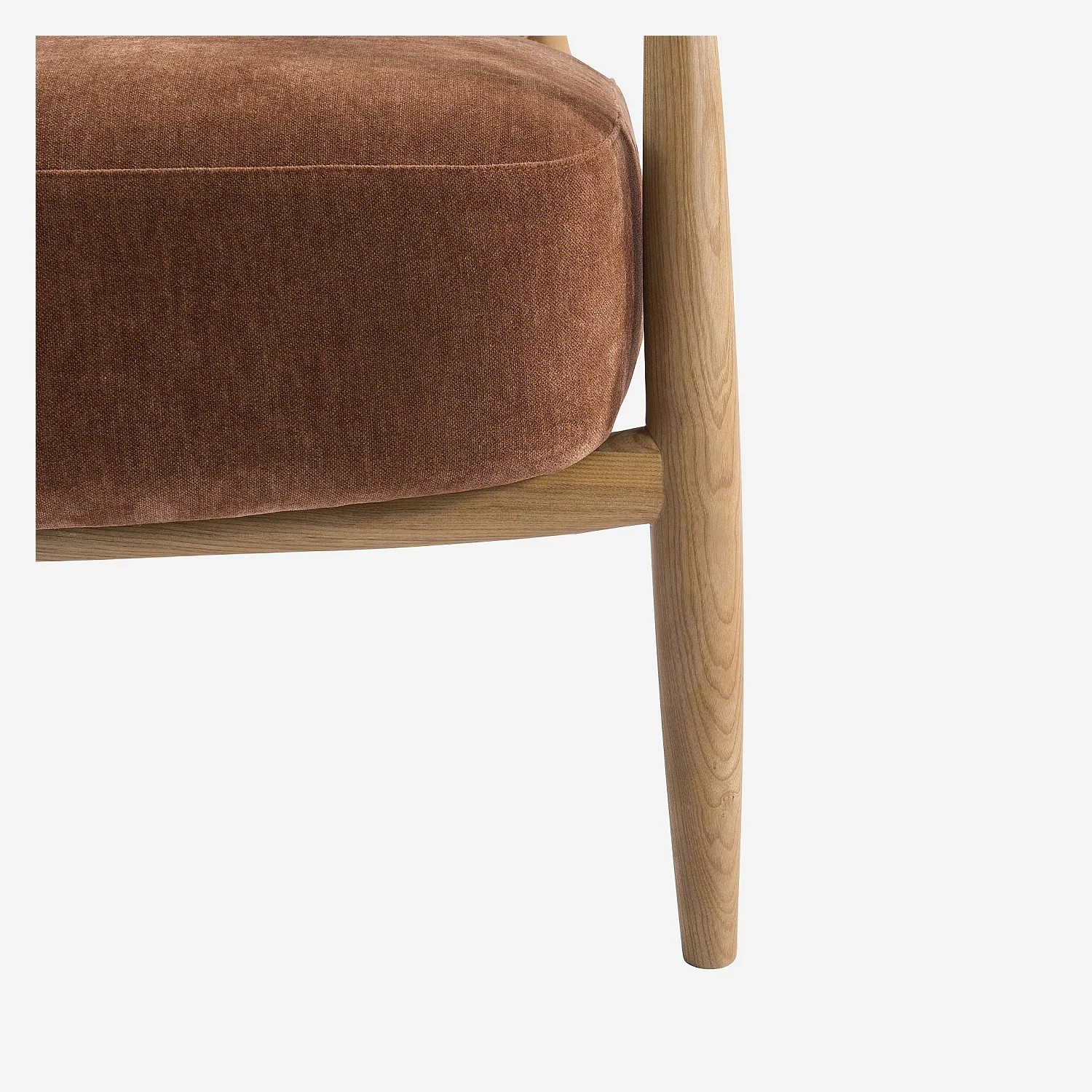 Fauteuil van stof en massief hout - Koperbruin - 2