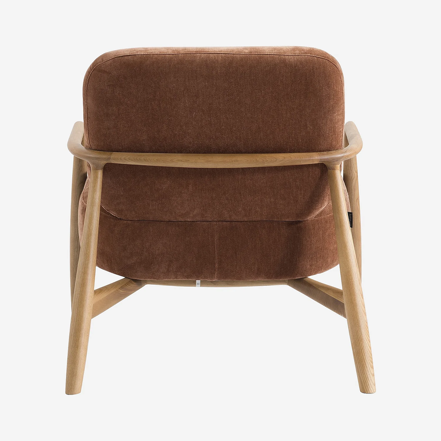 Fauteuil van stof en massief hout - Koperbruin - 6
