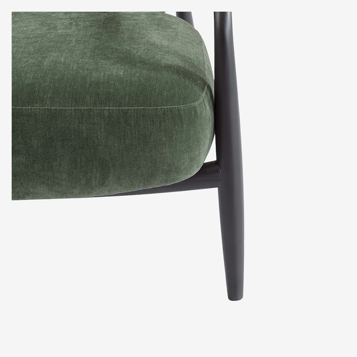 Fauteuil van stof en massief hout - Kaki groen - 2